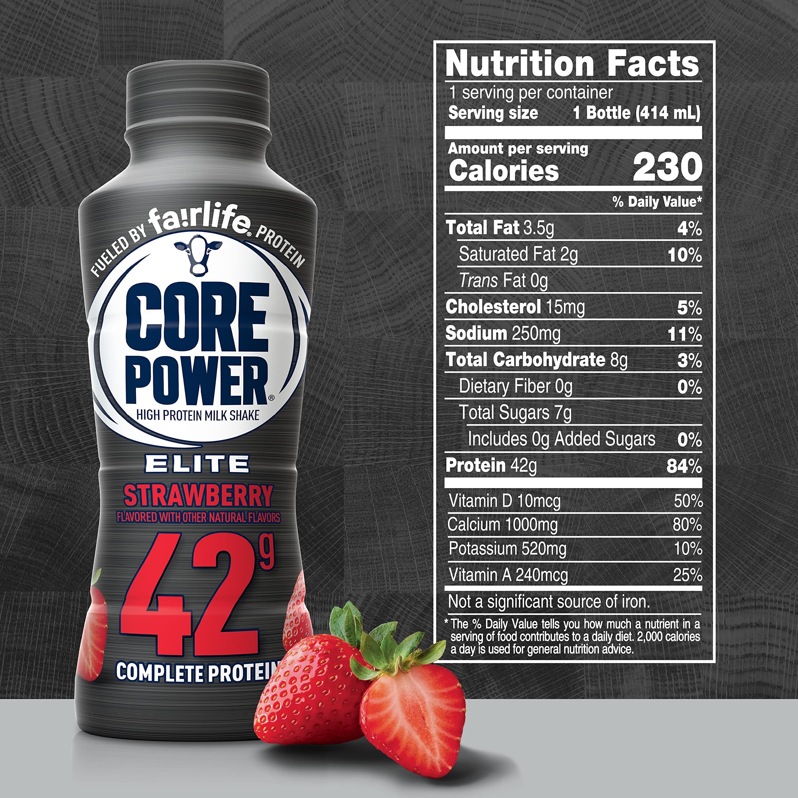 Fairlife Core Power Elite 42g High Protein Milk Shake - Ready to Drink Strawberry Flavor for Post-Workout Recovery & Muscle Growth, 14 Fl Oz (Pack of 24) - Perfect for Gym, Fitness Training & Active Lifestyle