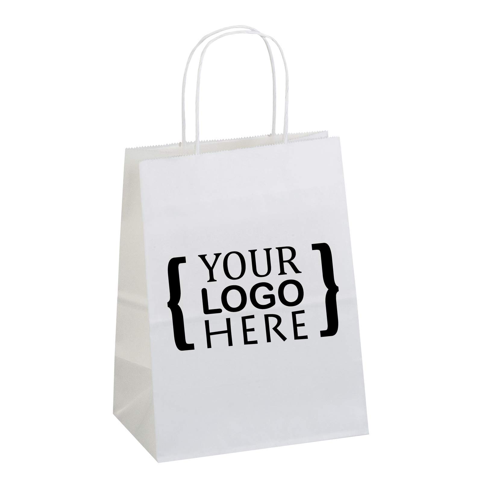 Custom Printed White Kraft Paper Bags - 8
