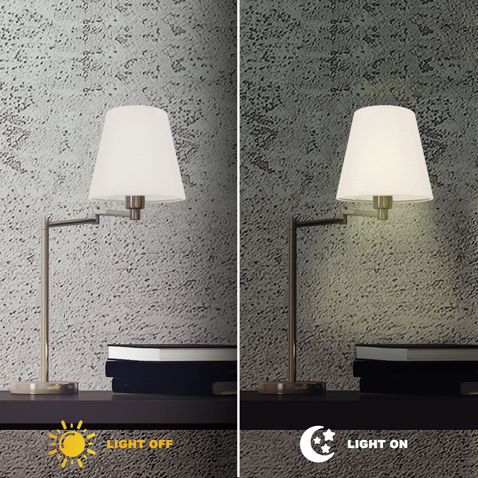 Minkissy Natural Beige 5.5x5x3.5 Inch Clip-On Barrel Lamp Shade - Handmade Fabric Cover for Table Lamps & Floor Lights - Perfect for Living Room, Bedroom, and Office Decor