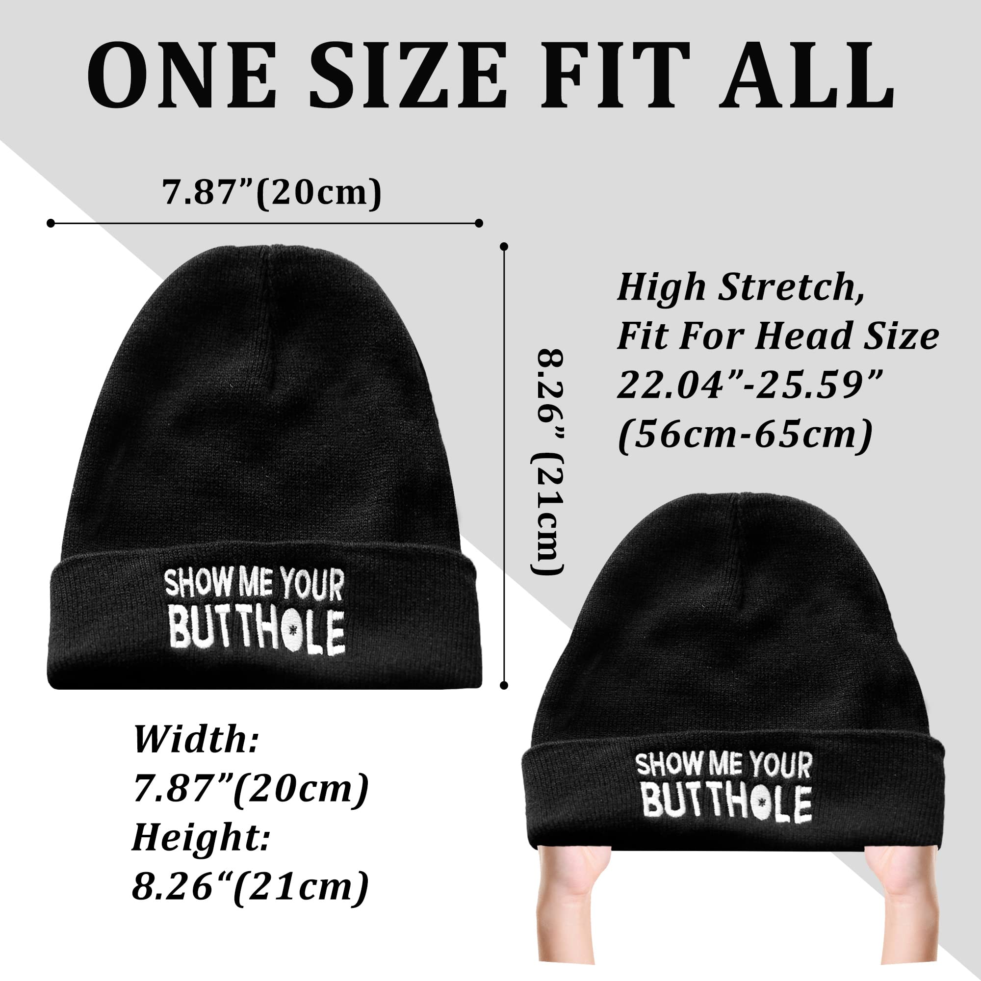 Funny Beanie Hats for Men & Women - Warm Acrylic Knit Winter Caps - Hilarious Gag Gifts for Christmas & Parties - Perfect for Cold Weather & Comedy Lovers