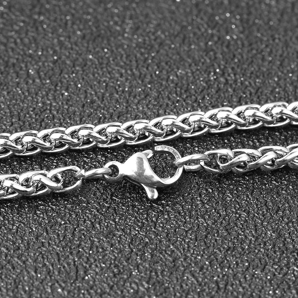 FIZIZDH Stainless Steel Dumbbell Pendant Necklace - 24 Inch Keel Link Chain for Men & Women - Perfect for Gym, Workout & Fitness Enthusiasts