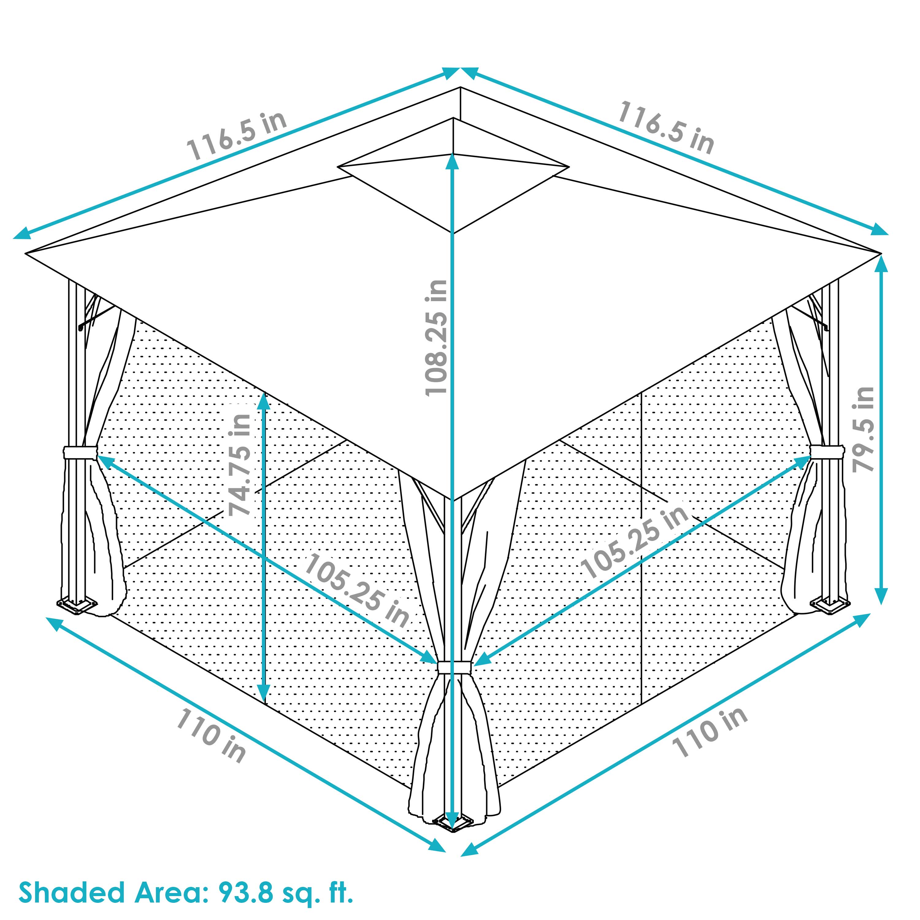 10' x 10' Sunnydaze Outdoor Gazebo with Mesh Screens & Privacy Walls - Perfect for Backyard, Patio, and Garden Relaxation