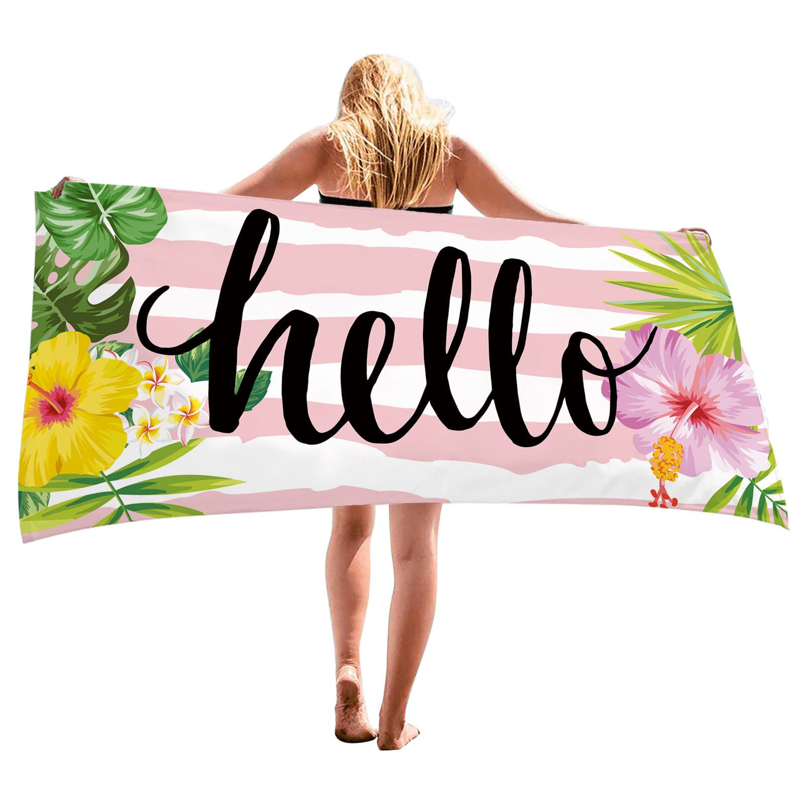 Quick Dry Microfiber Beach Towel - Large Sand Proof Travel Towel for Women & Swimmers | Perfect for Pool, Beach Vacation, Yoga & Gym Use