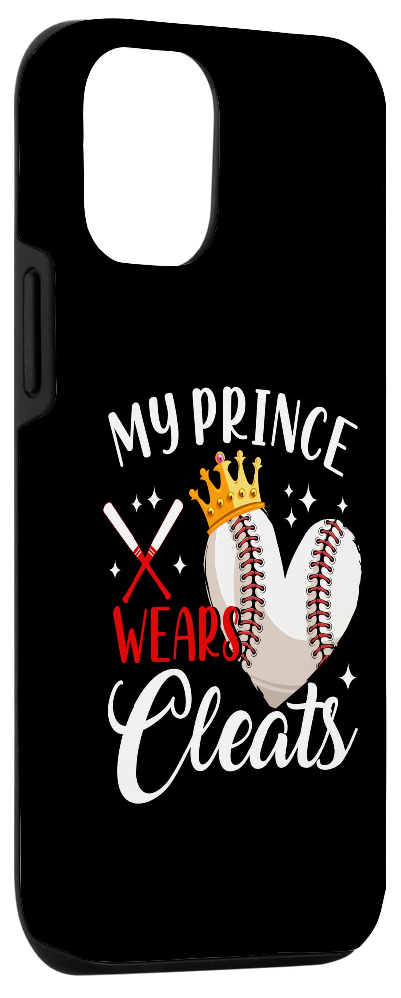 iPhone 12/12 Pro Case - My Prince Wears Cleats Baseball Design - Perfect Gift for Son, Mother, Father's Day - Protective Phone Cover for Sports Fans & Family Occasions