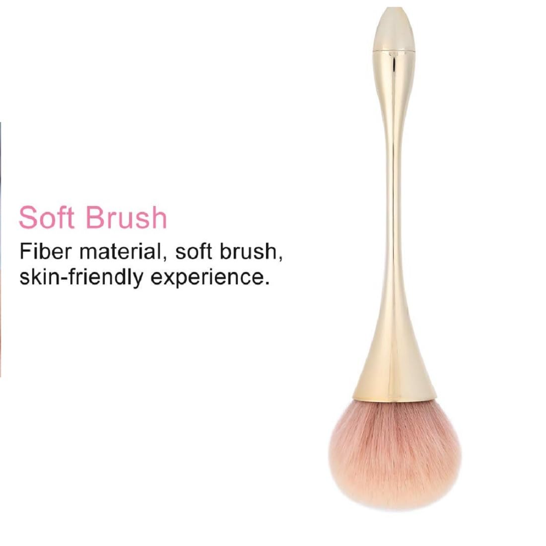 Facejewel Soft Nail Art Dust Remover Brush - Long Handle Manicure Tool for Acrylic & UV Gel | Makeup Powder & Blush Brush | Perfect for Nail Salons & Home Manicures | Professional Mineral Brush for Flawless Nail Art