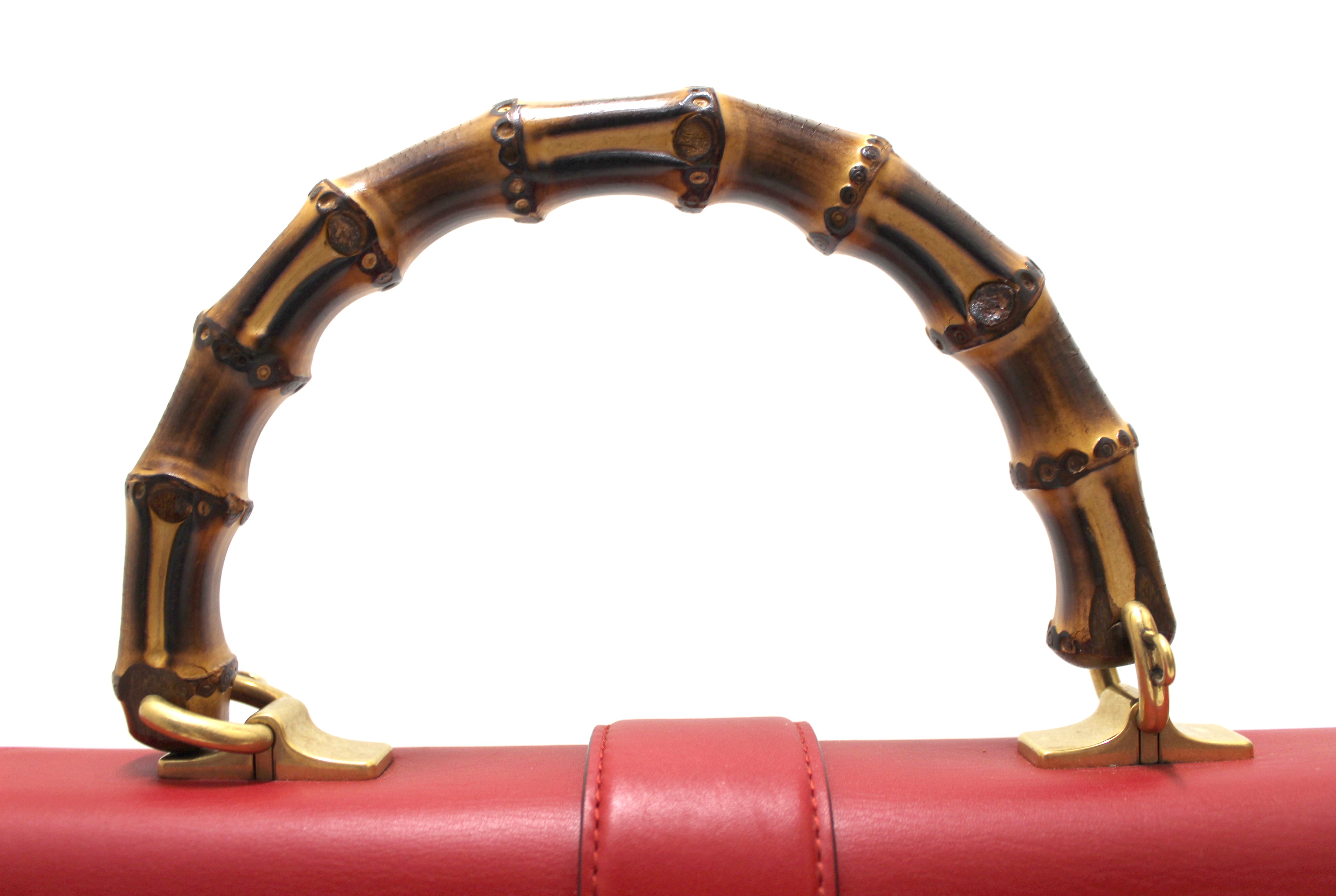 Authentic Gucci Dionysus Bamboo Handle Large Crossbody Bag - Genuine Red Leather Shoulder Bag for Women | Perfect for Parties, Date Nights & Luxury Fashion Accessories
