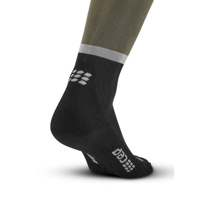 CEP Men's The Run Socks Tall V4 - Compression Socks for Running & Recovery, Olive/Black (WP30RR) - Perfect for Marathon, Workout & Post-Exercise Muscle Support