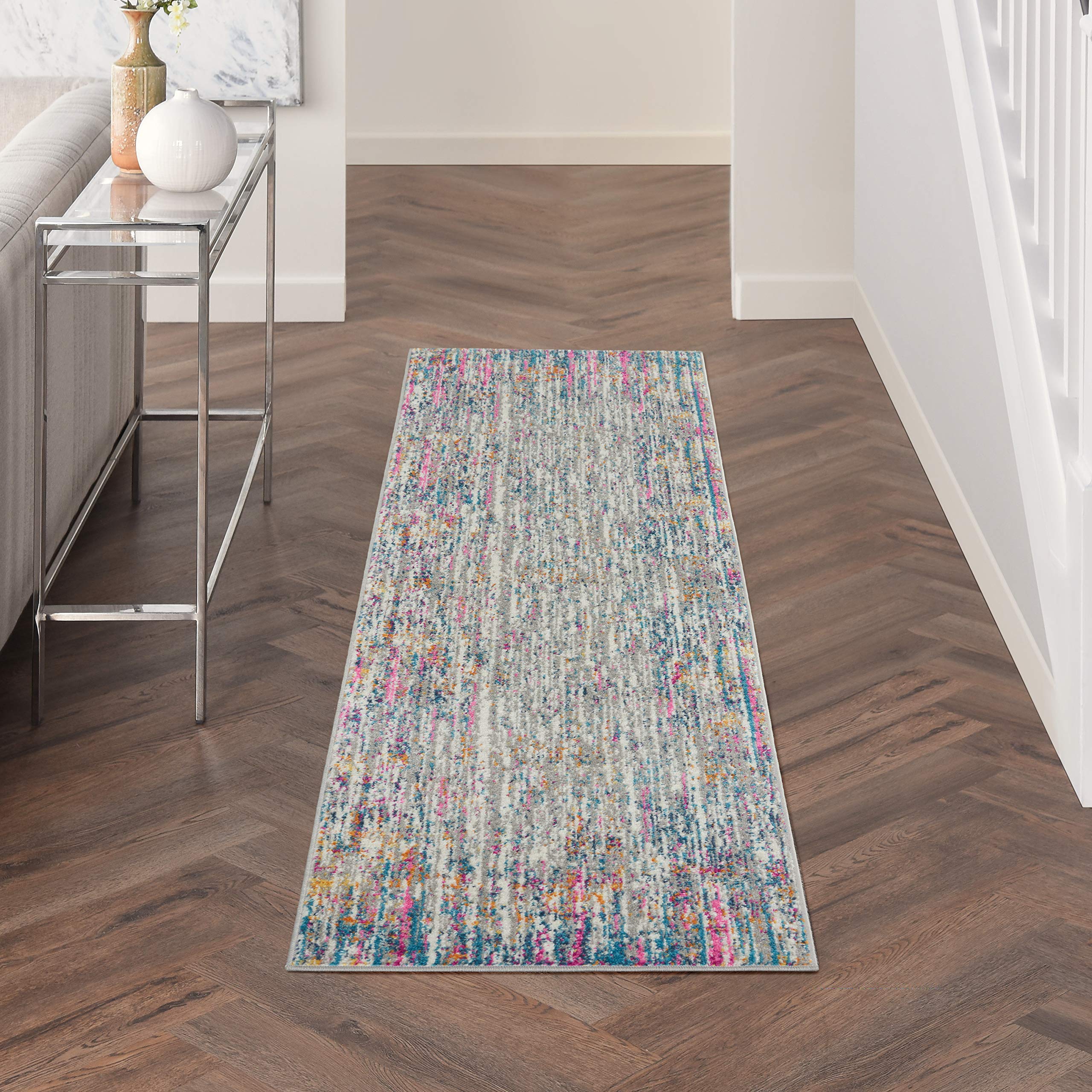 Nourison Passion Abstract Ivory/Multi 2' x 6' Area Rug - Easy Cleaning, Non-Shedding, Soft & Durable - Perfect for Bedroom, Living Room, Dining Room & Kitchen Decor | Home & Office Use