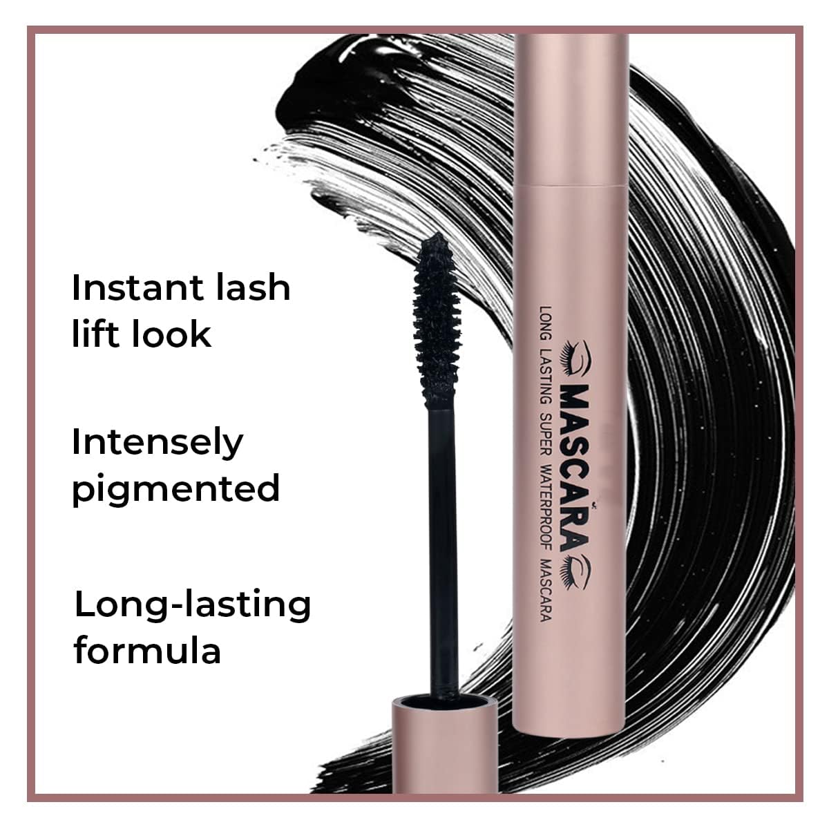 Syfer Dense Mascara - Lengthening, Smudge Proof & Water Resistant | Liquid Lash Extending Tubing Formula | No Clumps, No Flakes | Full-Size Black Mascara for Women (9ml) | Perfect for Daily Wear, Special Occasions & Water Activities