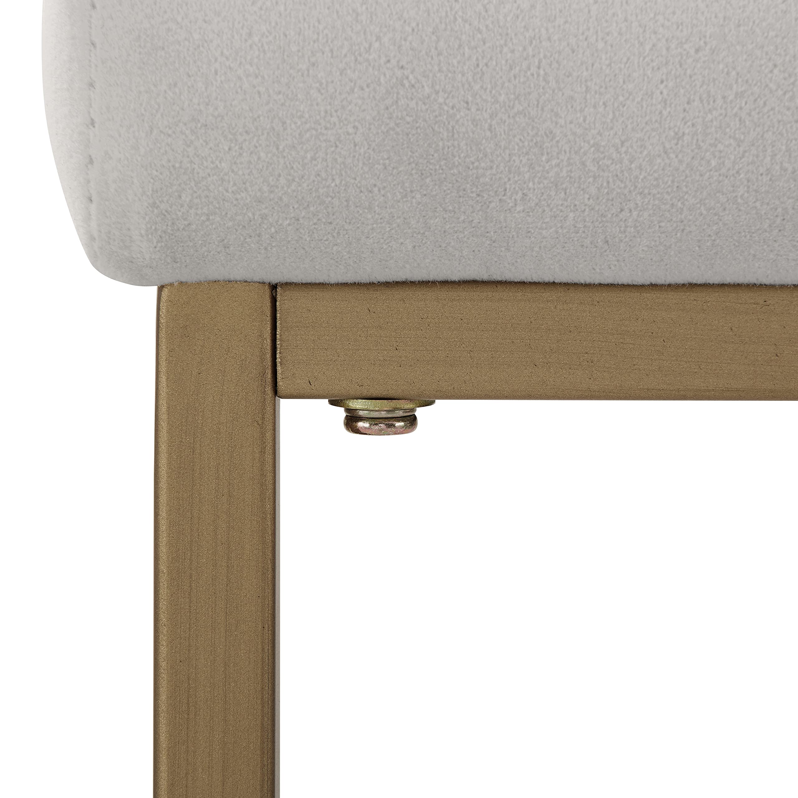 Crosley Furniture Harlowe Upholstered Counter Height Bar Stools Set of 2 - Gray and Gold Kitchen Island Stools for Dining Room, Breakfast Nook & Home Bar Decor