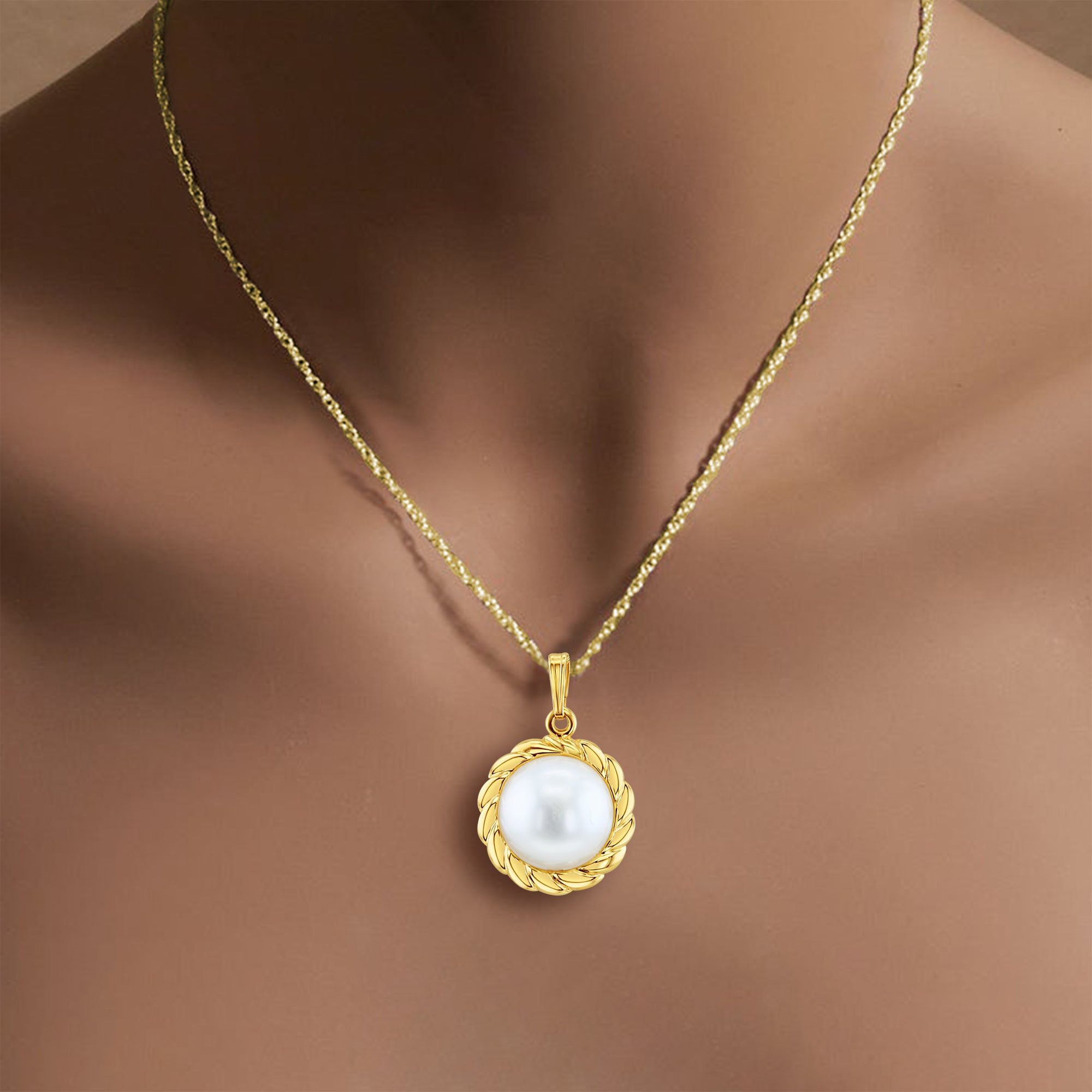 Elegant Mabe Pearl Necklace with Braided Bezel - Perfect for Weddings, Parties & Special Occasions