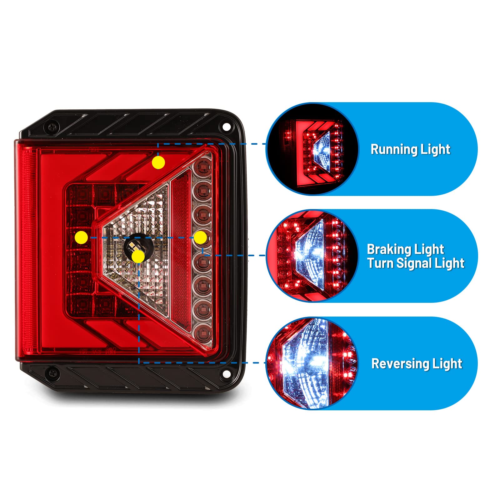 AUTOWIKI LED Tail Lights for 2007-2018 Jeep Wrangler JK & JKU - Black Housing with Red Lens - Direct Replacement Pair (Left & Right) - Enhance Visibility & Style for Off-Road Adventures & Night Driving