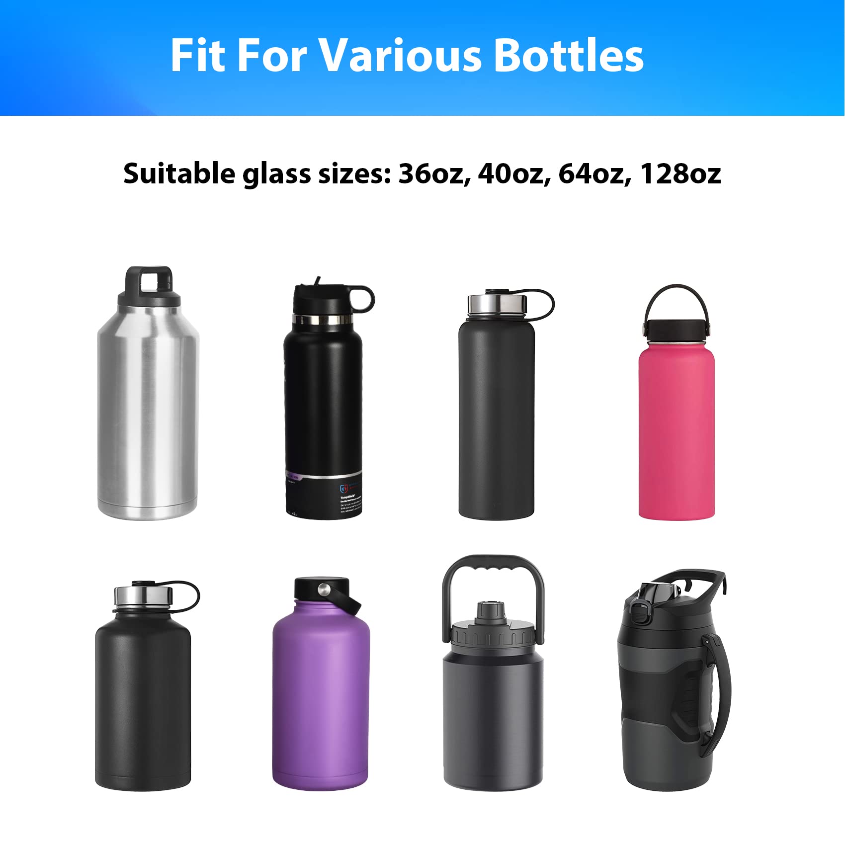 Water Bottle Holder with Adjustable Strap - Crossbody Sling Bag for 40oz & 64oz Jugs - Hands-Free Hydration for Hiking, Gym, Travel & Outdoor Activities