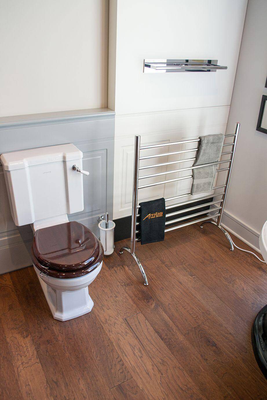 Amba 33 Solo 33 Plug-in Freestanding Towel Warmer - 33W x 38H - Perfect for Bathrooms, Spas & Luxury Home Heating