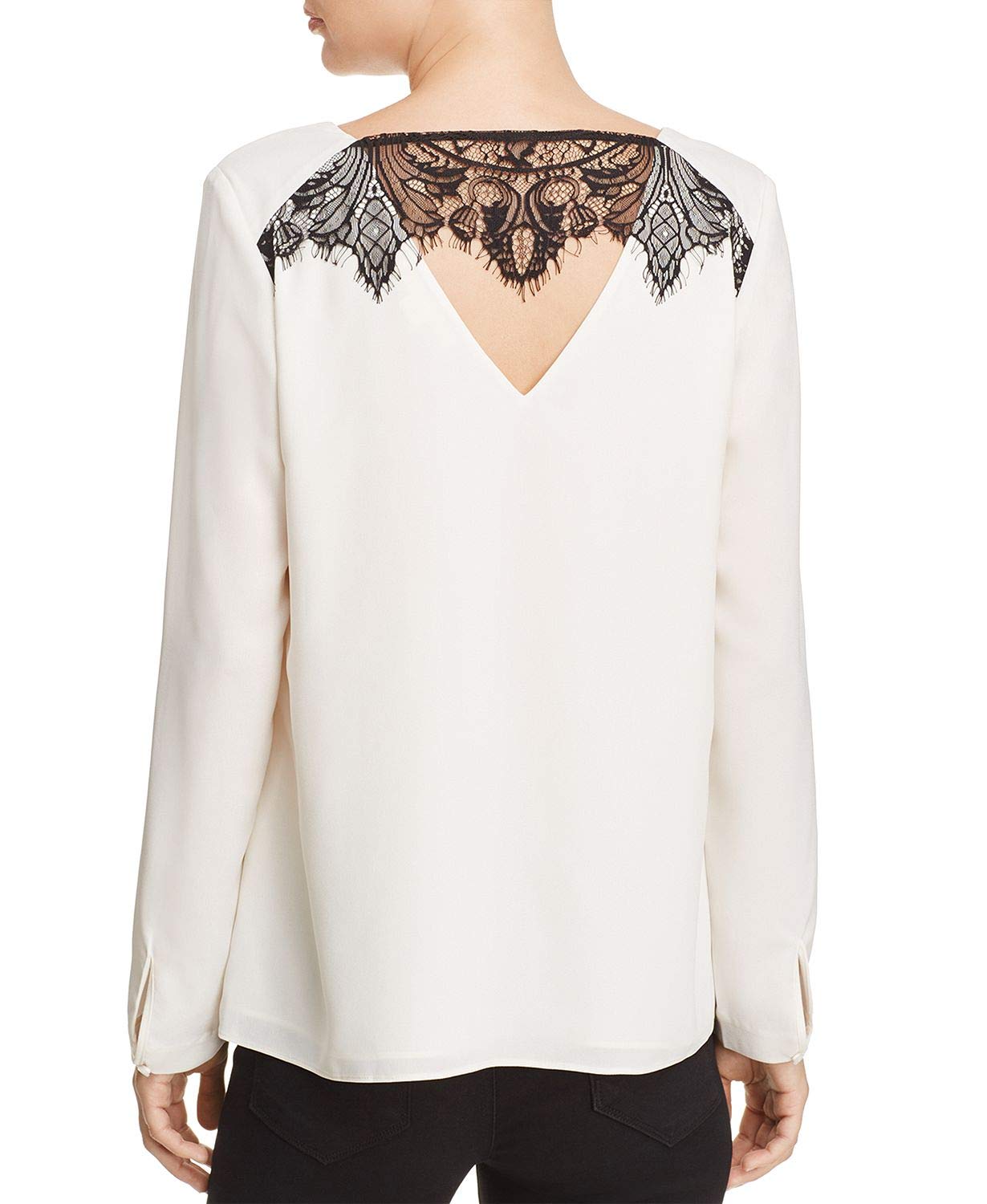 Women's Ivory Freja Lace Back Blouse - Elegant Lace Detail Top for Casual Wear, Date Night & Office Outfits