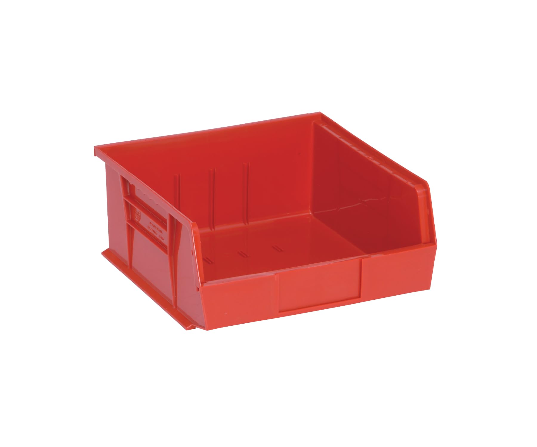 QUANTUM STORAGE SYSTEMS Ultra QUS235RDCS 6-Pack Red Plastic Storage Bins 11x11x5 Inches - Heavy Duty Part Organizer for Tools, Crafts & Garage Organization
