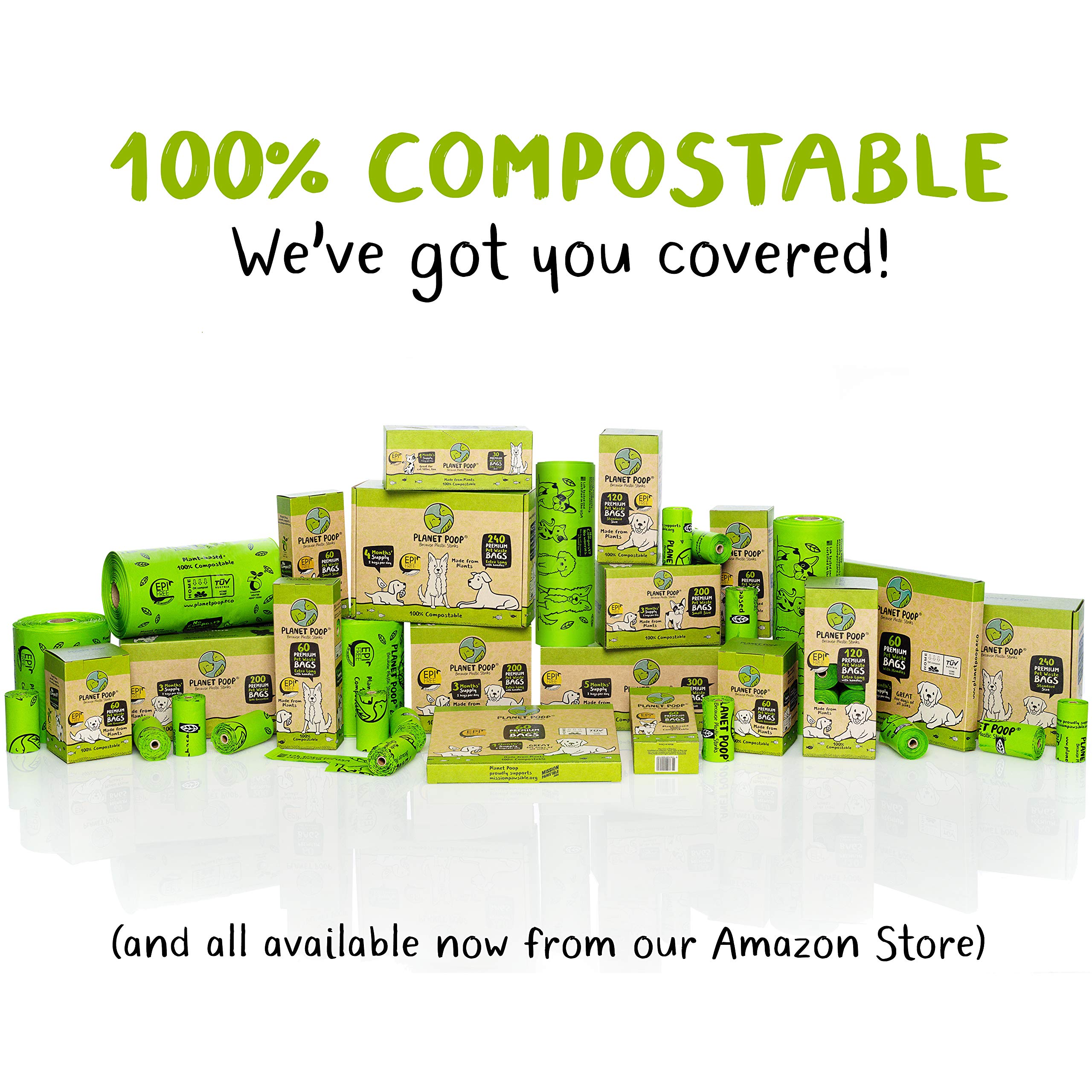 Eco-Friendly Compostable Dog Poop Bags - 200 Count Mini Size for Small Pets | Biodegradable, Unscented, Leakproof with Handles | Plant-Based Pet Waste Bags for Dogs & Cats | Perfect for Walks, Travel & Backyard Cleanup