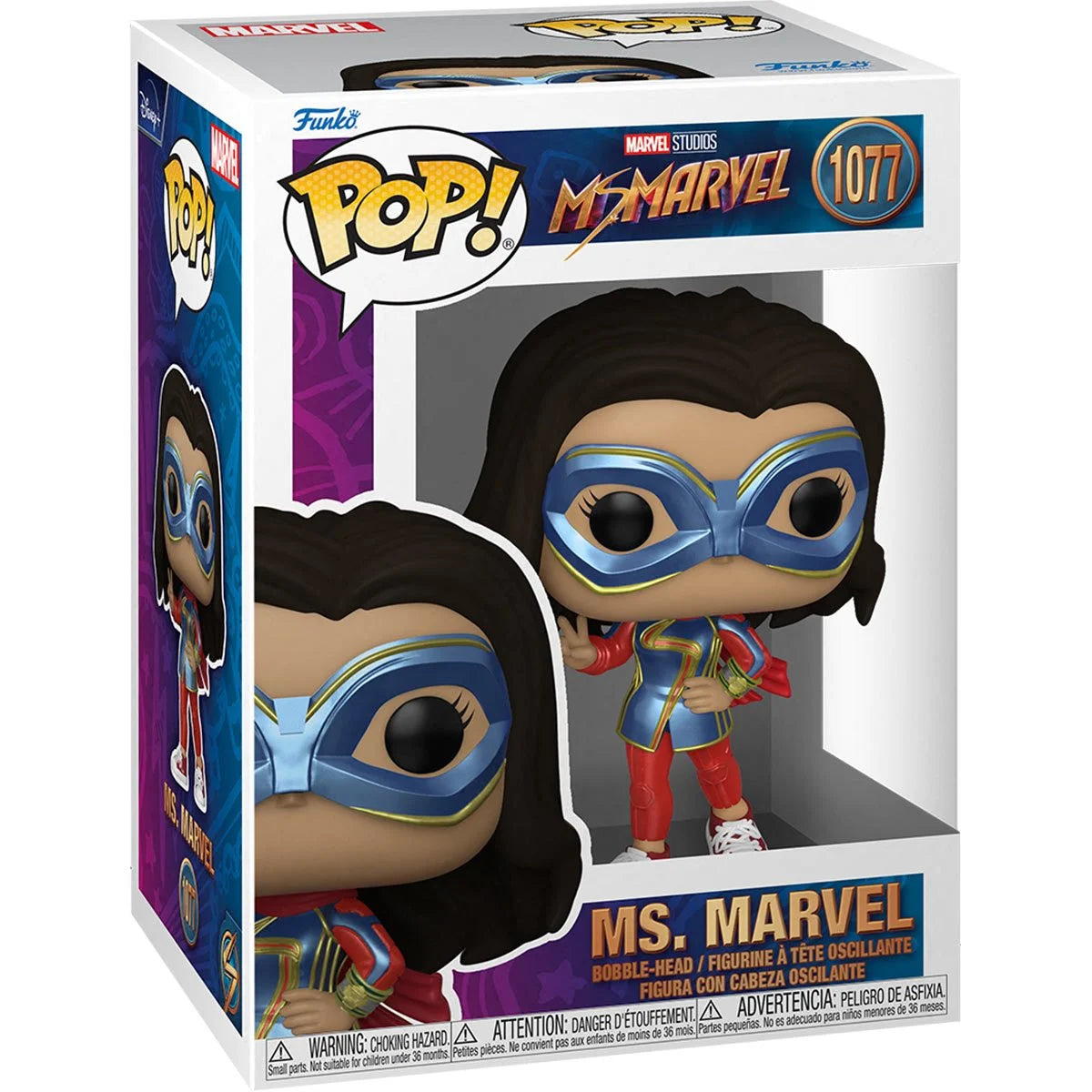 Marvel Ms. Marvel Action Figure with Peace Sign Pose - Collectible Superhero Toy for Kids & Adults - Perfect for Display, Gifts & Marvel Fan Collections