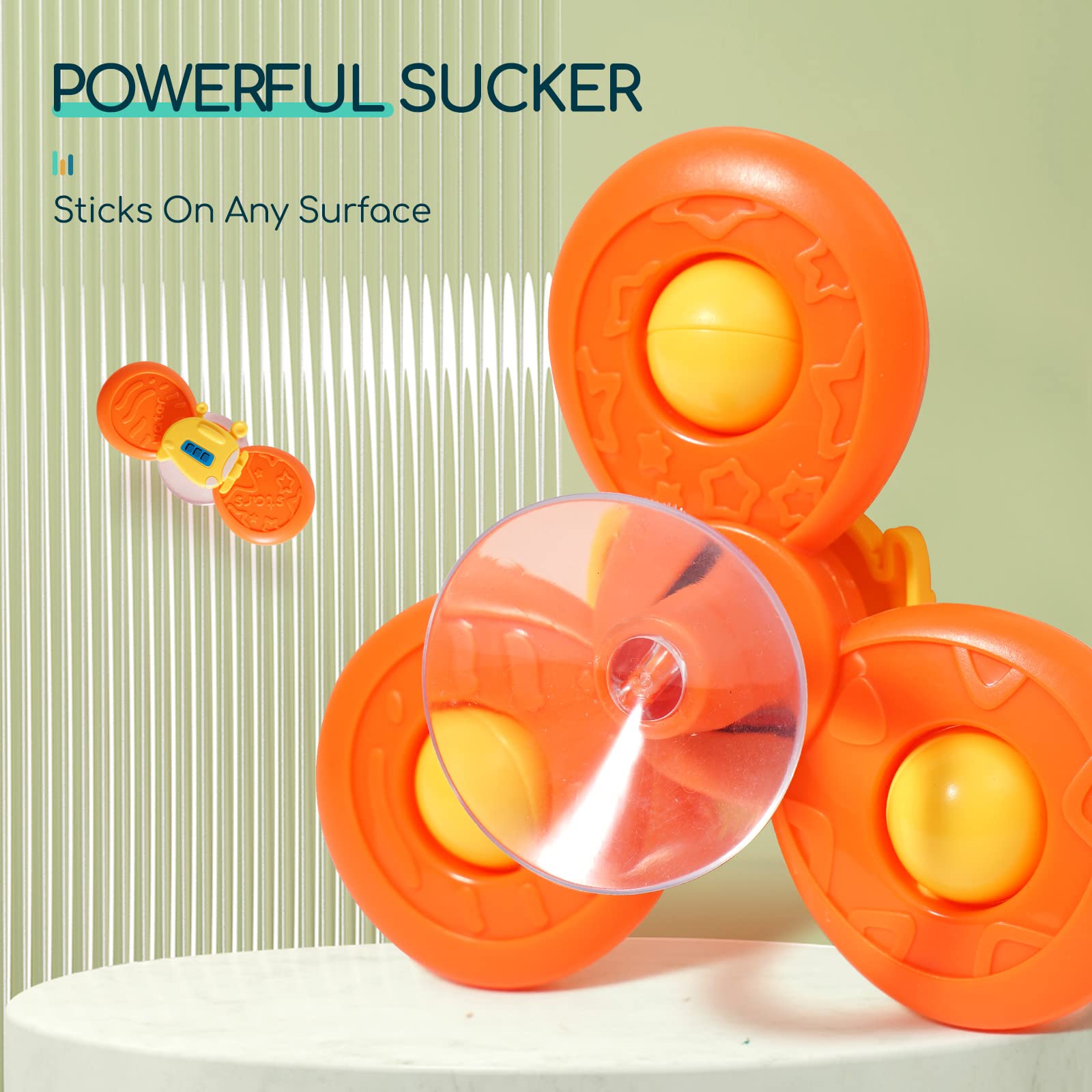 3 in 1 High Chair Toys with Suction Cups - Spinner, Teething Tray & Rattle for Babies 6-18 Months - Interactive Learning & Sensory Development Toy for Toddlers - Perfect for High Chair, Bath Time & Playtime - Ideal Baby Shower & Birthday Gift for Boys & Girls