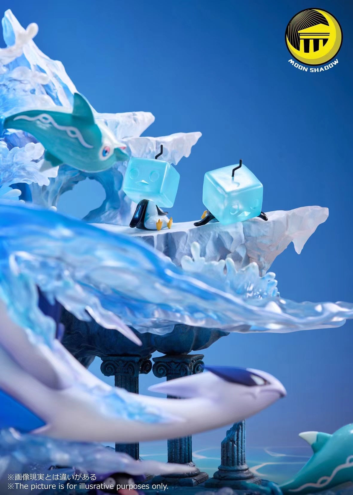 Moon Shadow Studio Sea God Lugia Nature Series Ocean Scene Figurine - Collectible Pokemon Statue for Home Decor, Gaming Room, and Anime Fans