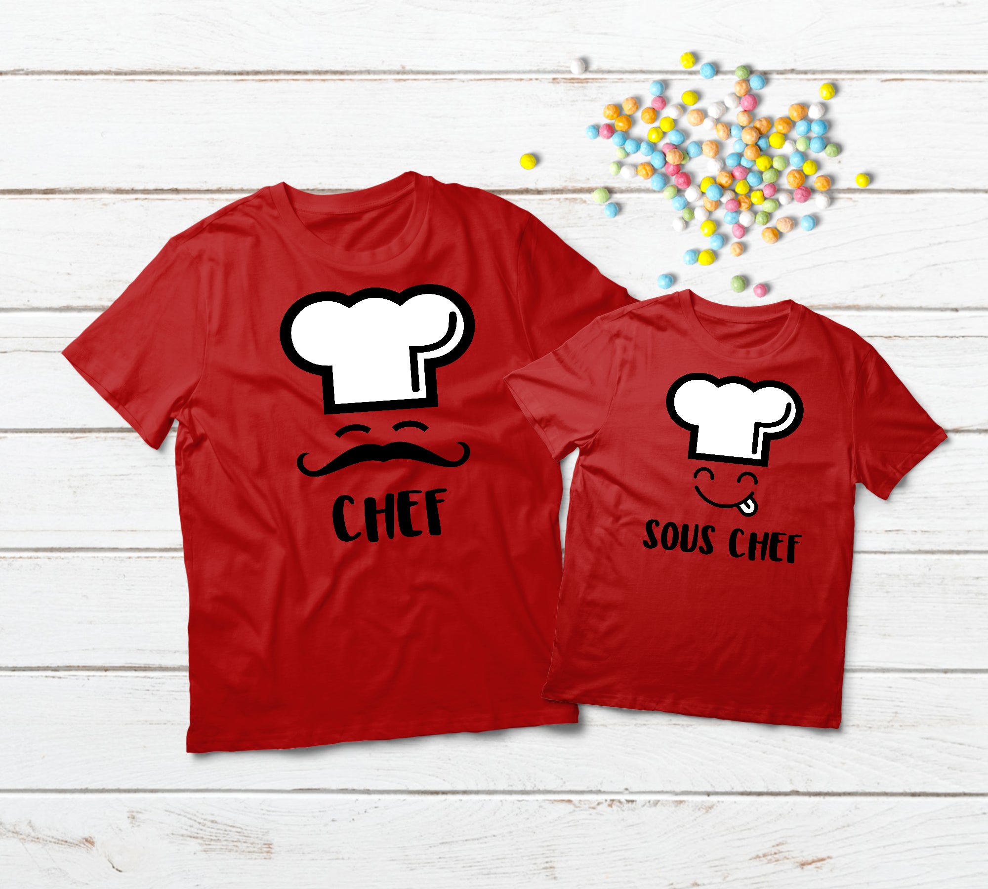 Father Son Matching Chef Shirts - Daddy and Me Sous Chef Outfits for Cooking Together | Perfect for Family Kitchen Bonding & Cooking Activities