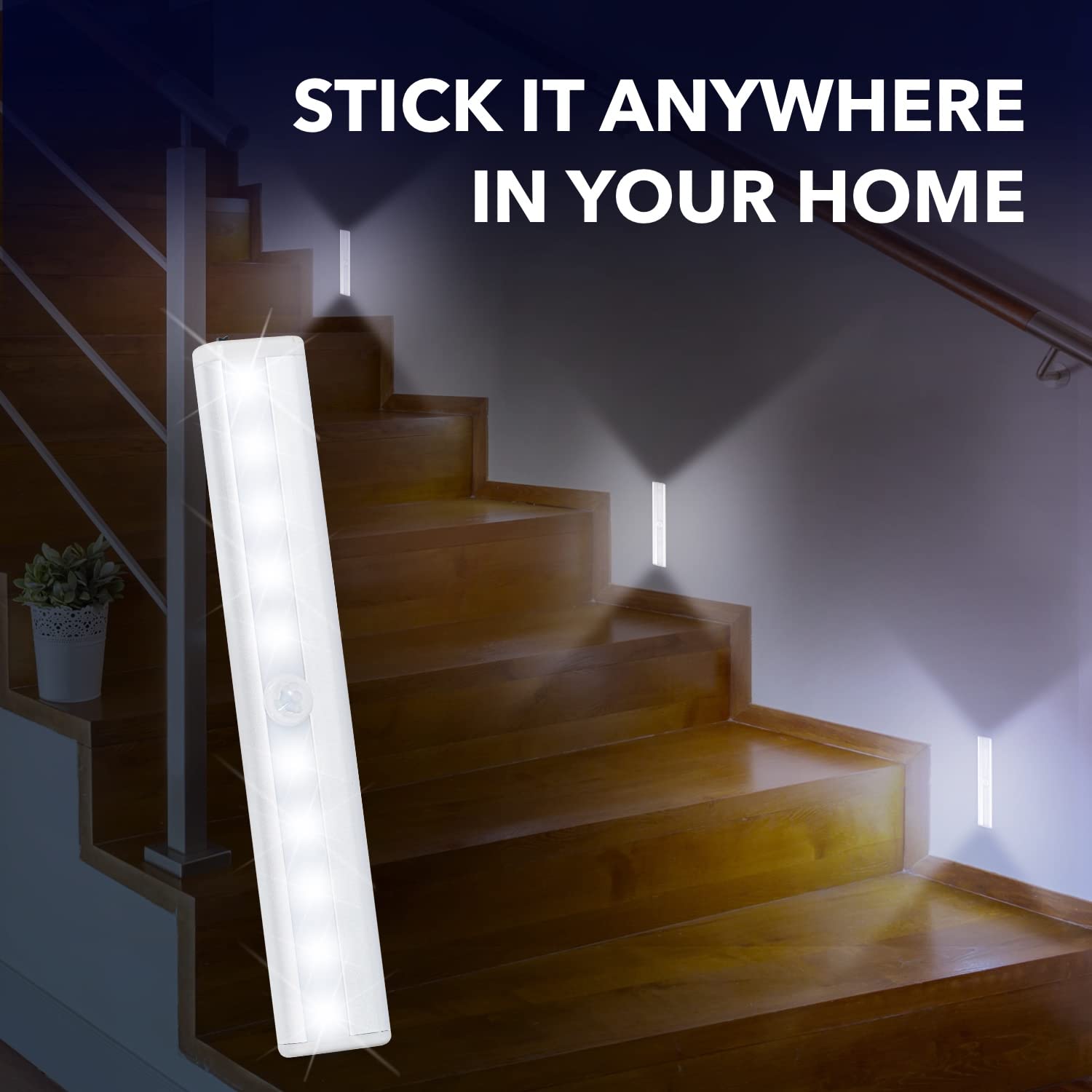 BLAUX Rechargeable Motion Sensor Closet Light - Wireless LED Cabinet Light with Auto Shut-Off & Magnetic Mount | Bright Long-Lasting Battery Operated Lighting for Wardrobes, Pantries & Storage Spaces | Perfect for Dark Closets, Basements & Nighttime Use