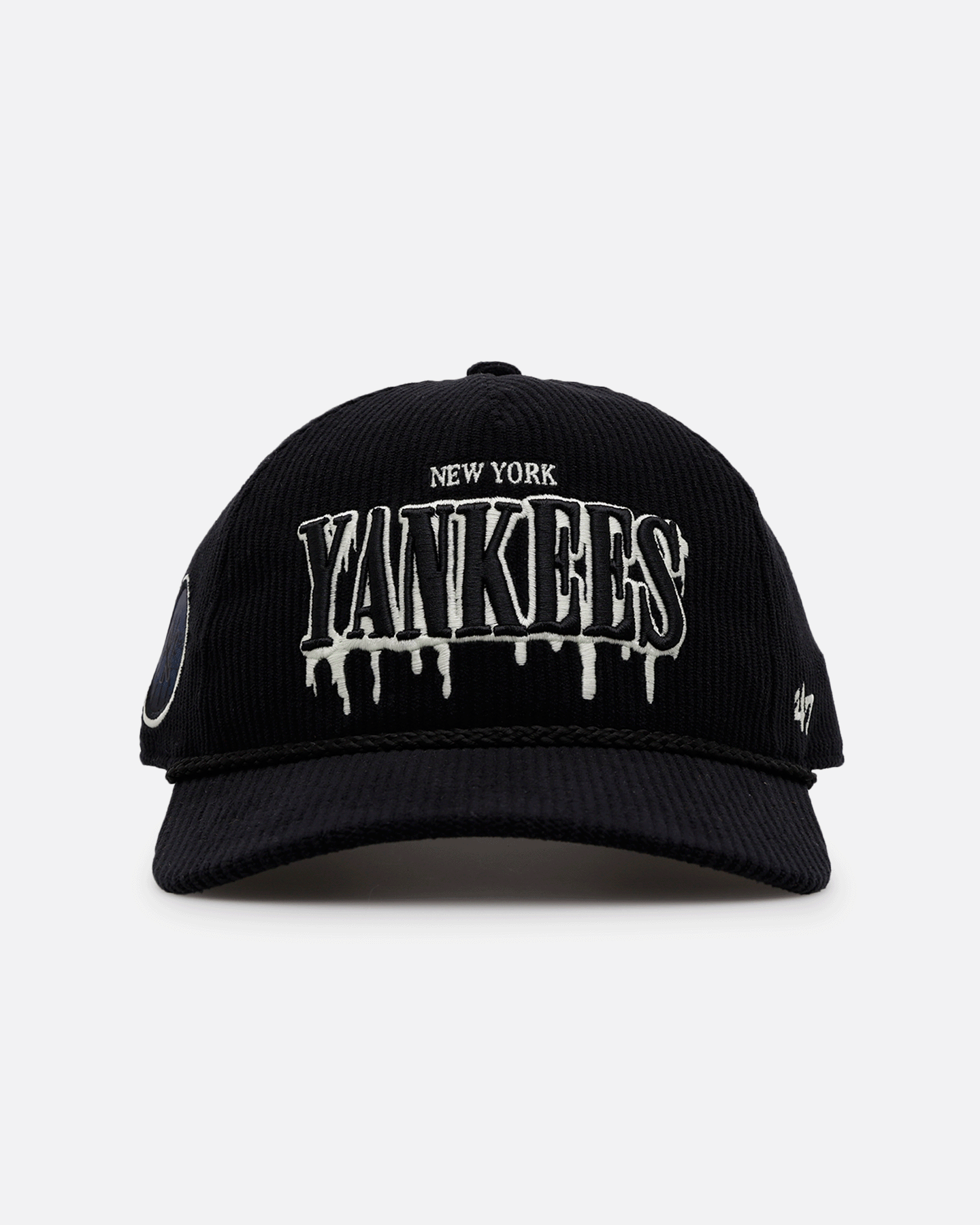 New York Yankees 'Slasher' 47 Hitch Corduroy Snapback Hat - Black Adjustable Baseball Cap for Men & Women - Perfect for Sports Fans, Streetwear & Casual Outfits