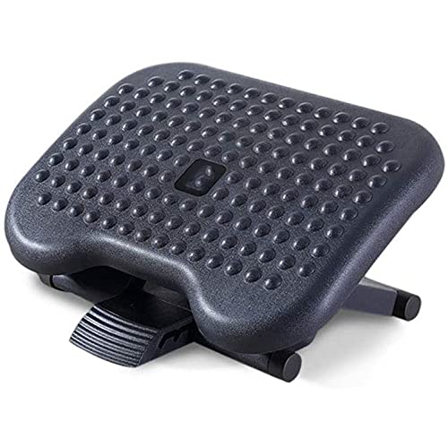 Ergonomic Under Desk Footrest - Adjustable Height & 30° Tilt Angle Office Foot Rest with Massage Surface for Home & Work (Black) | Perfect for Long Hours Sitting, Computer Work & Back Pain Relief