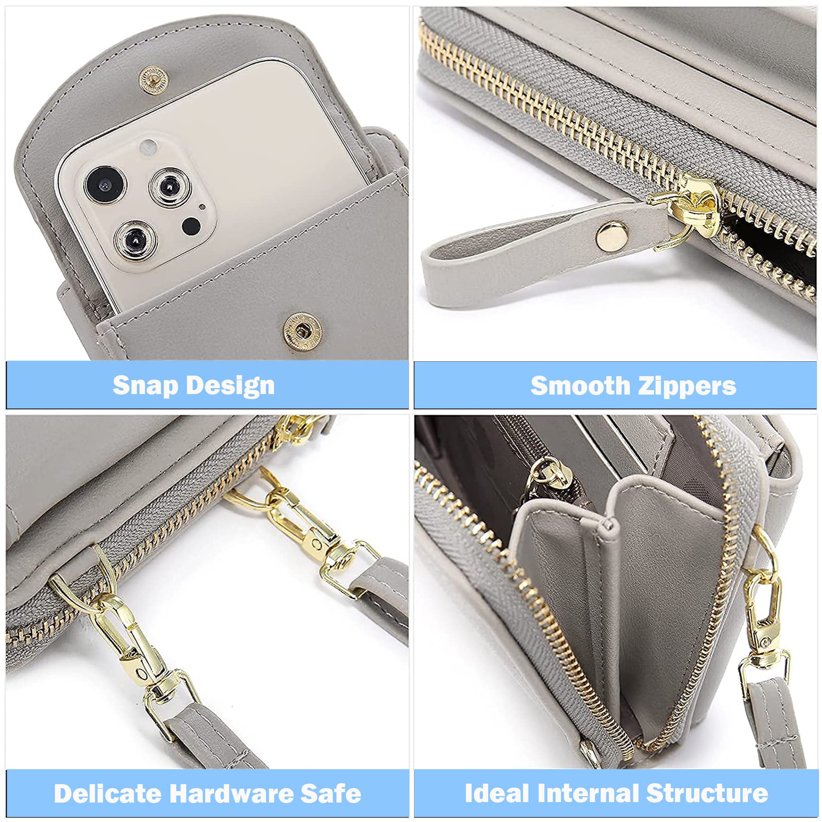TRAMILY Women's Crossbody Phone Bag - Small Soft PU Leather Mini Shoulder Purse with Card Holder Slots | Perfect for Travel, Shopping & Everyday Use