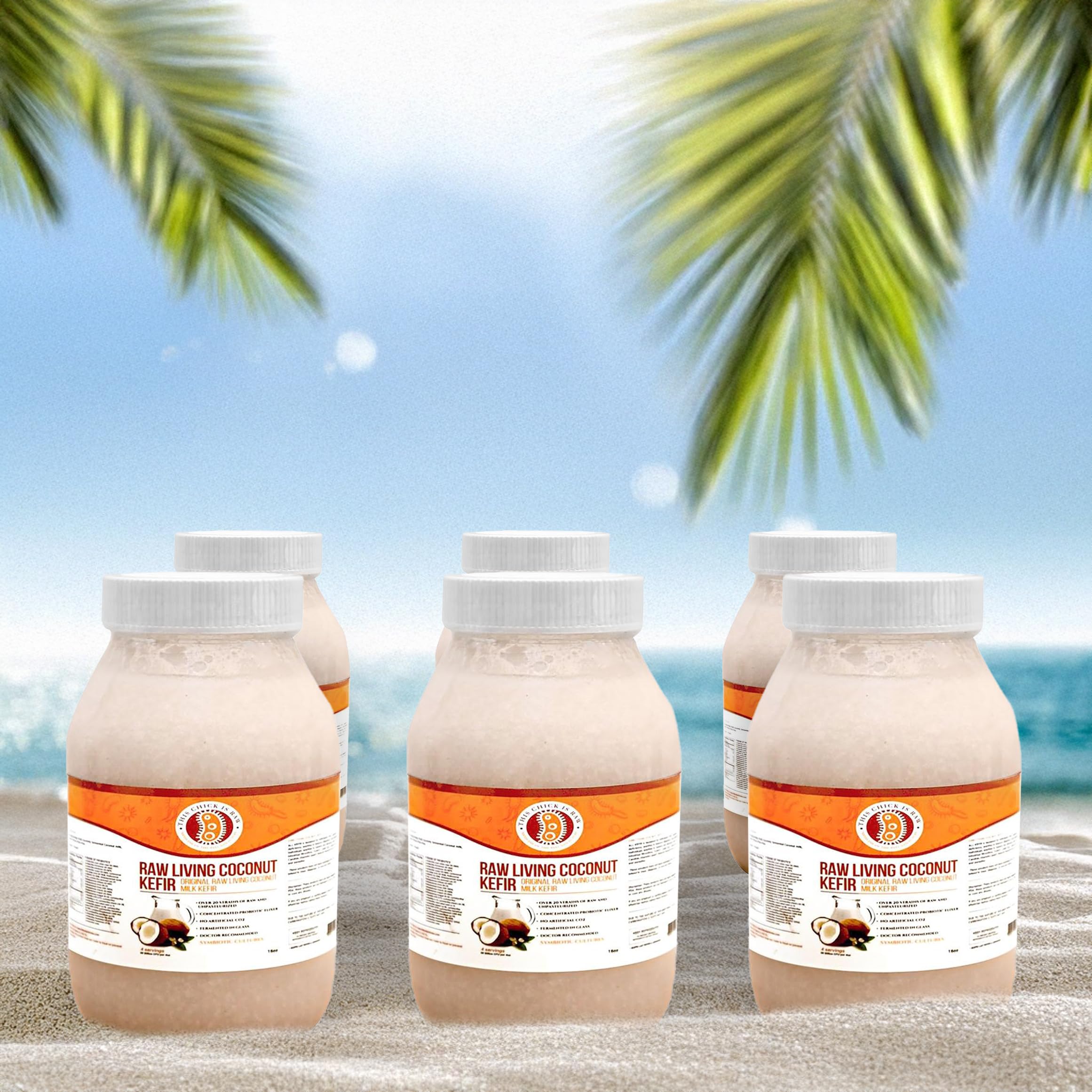 Organic Vegan Low-Sugar Coconut Milk Kefir Probiotic Drink - Raw Living Fermented Beverage for Gut Health & Digestion Support - Gallon Size - Perfect for Smoothies, Breakfast Bowls & Healthy Gut Routine