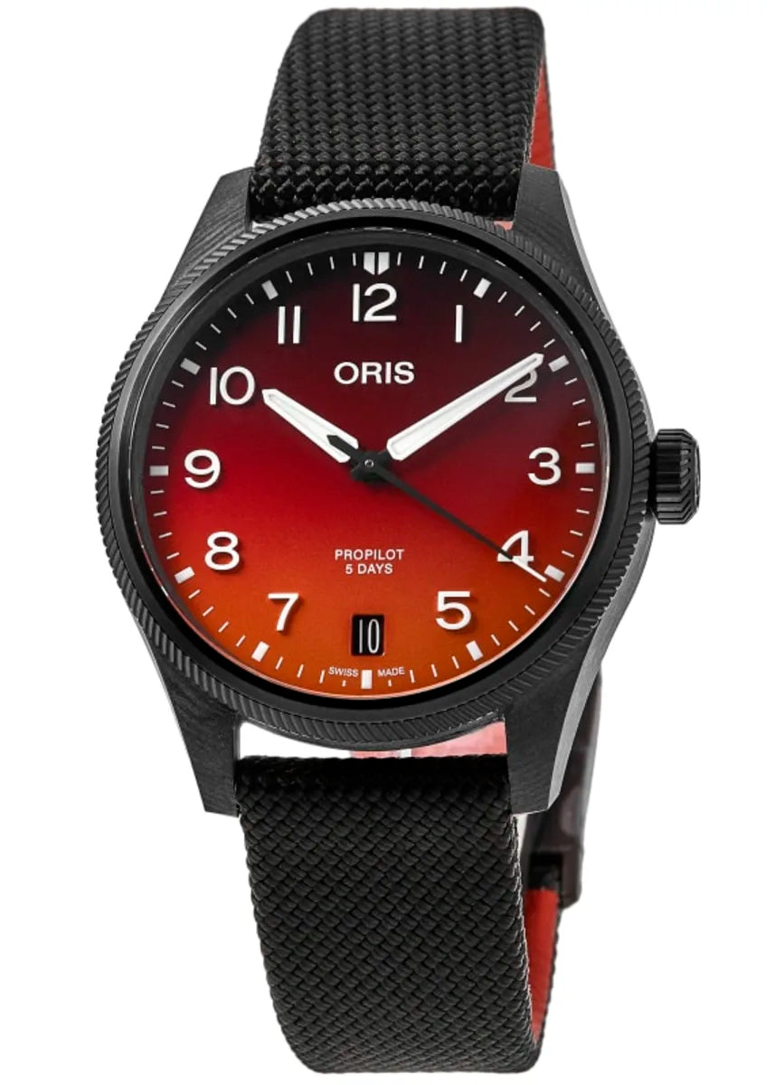 Oris ProPilot Coulson Limited Edition 41mm Men's Watch with Red Dial - Ref. 01 400 7784 8786 Set - Perfect for Aviation Enthusiasts & Luxury Watch Collectors