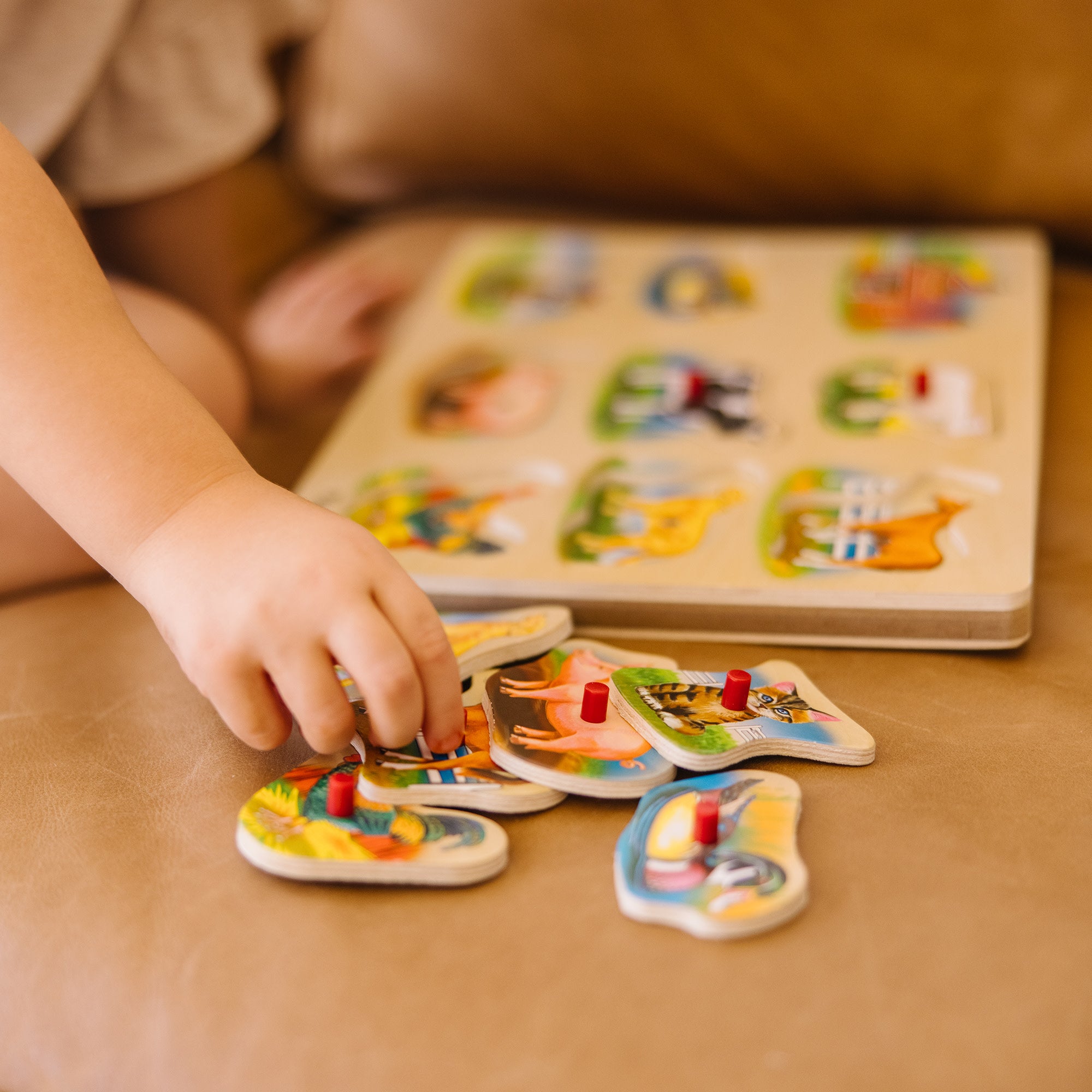 Farm Animal Sound Puzzle - 8 Piece Wooden Educational Toy for Toddlers - Perfect for Early Learning & Sensory Play at Home or Preschool
