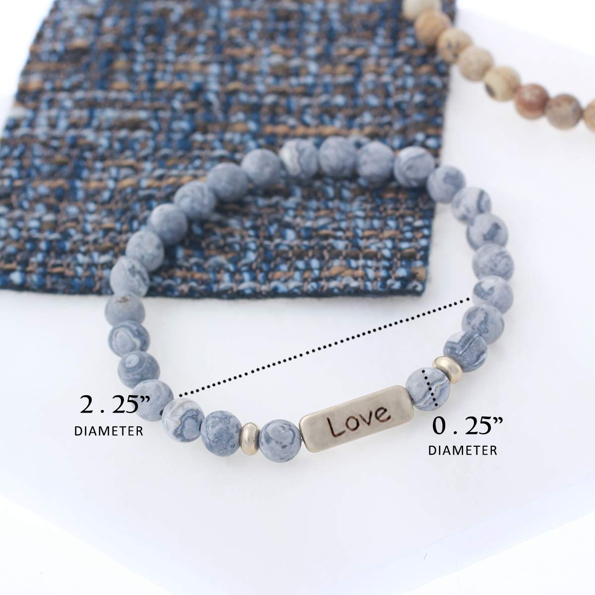 NTLX Christian Stretch Bracelets for Women - Inspirational Love Prayer Jewelry with Natural Stones - Meaningful Gift for Faith, Hope & Blessings - Perfect for Church, Bible Study & Daily Wear