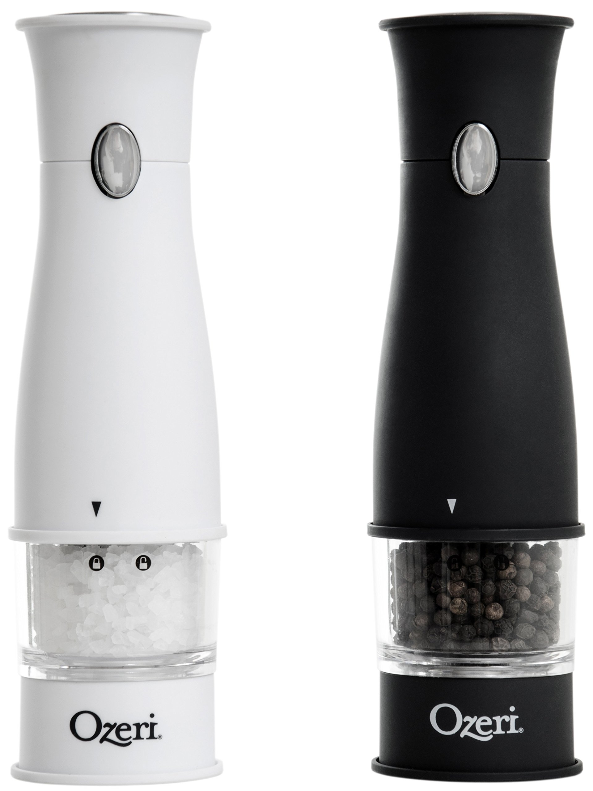 Ozeri Artesio Electric Salt and Pepper Grinder Set - BPA-Free, Rechargeable Battery, Adjustable Coarseness - Perfect for Kitchen, Dining Table & Outdoor BBQ