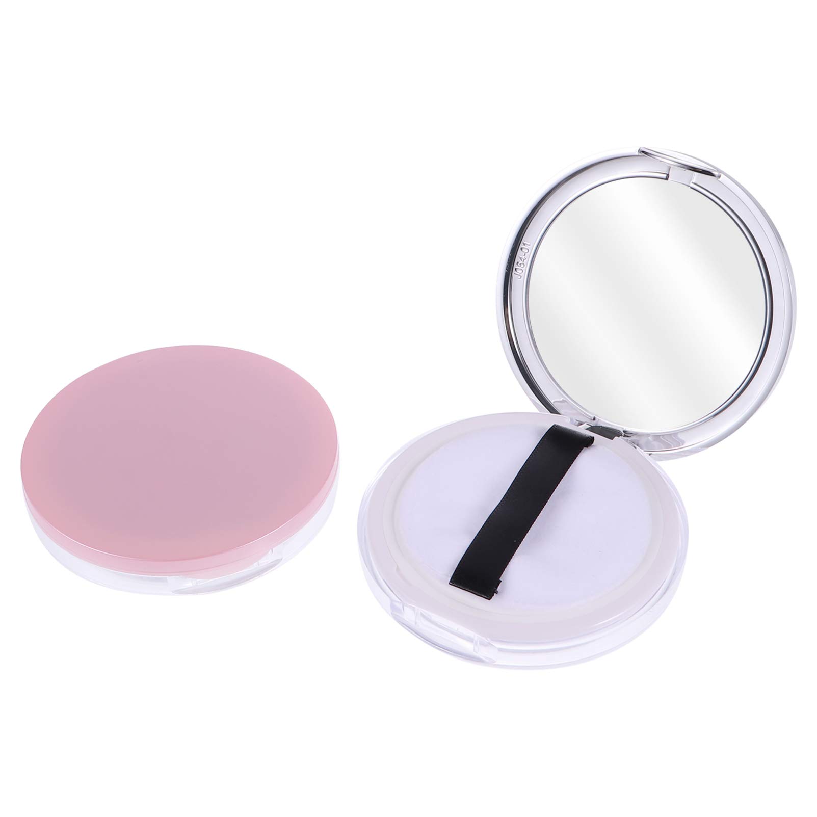 Lurrose 2Pcs Empty 5g Powder Puff Container - Reusable Loose Powder Compact Case with Mirror, Net Sifter & Puff | Travel Makeup Organizer for Mineral Foundation, Setting Powder & Blush | Perfect for Home, Travel & Professional Makeup Kits