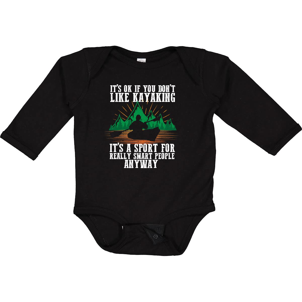 Inktastic Funny Kayaking Boating Joke Long Sleeve Creeper - Comfortable & Humorous Kayak Enthusiast Apparel for Outdoor Adventures & Water Sports Lovers