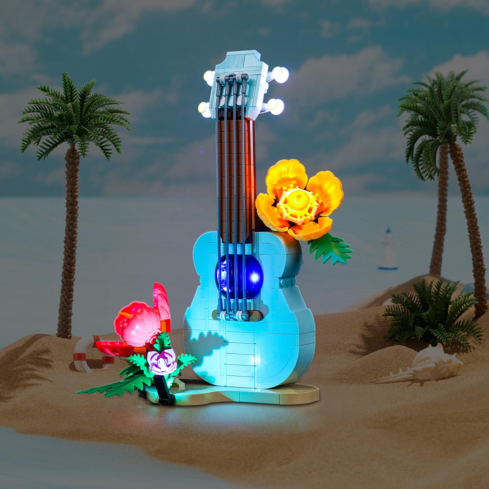 LED Lighting Kit for Lego 31156 Tropical Ukulele (Model Not Included) - Decorative Light Set for Tropical Ukulele Creative Toy - Perfect for DIY Lego Displays, Nighttime Room Decor, and Gift Giving