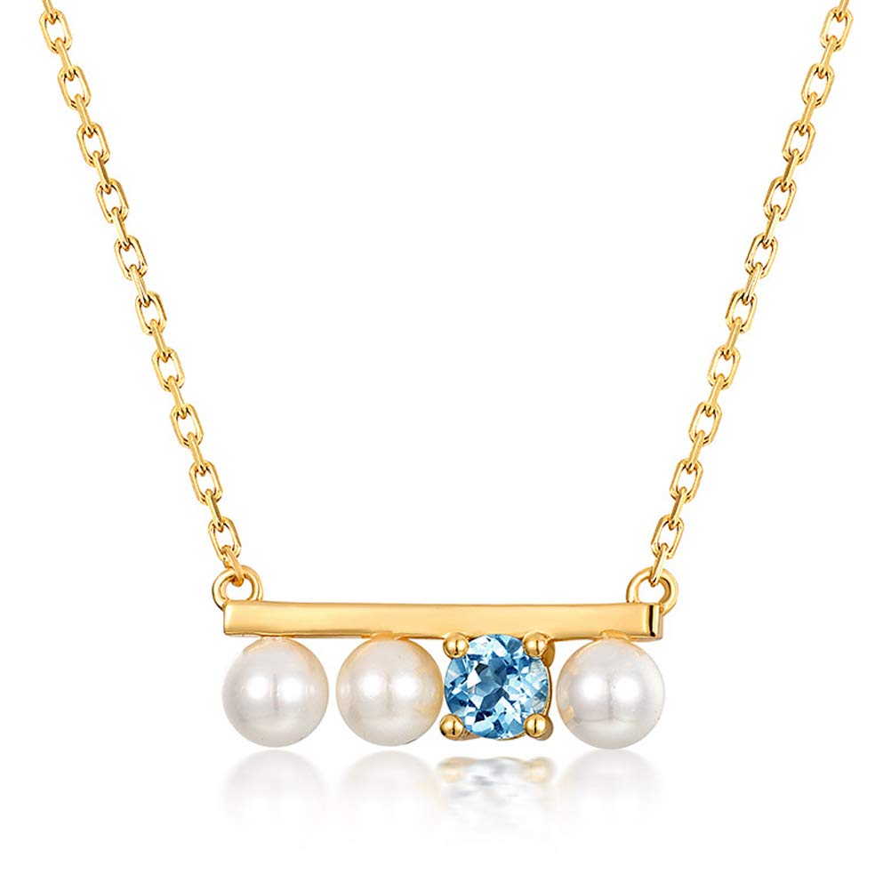 Vintage Pearl Pendant Necklace 925 Silver Gold Plated - Elegant Gift for Women
