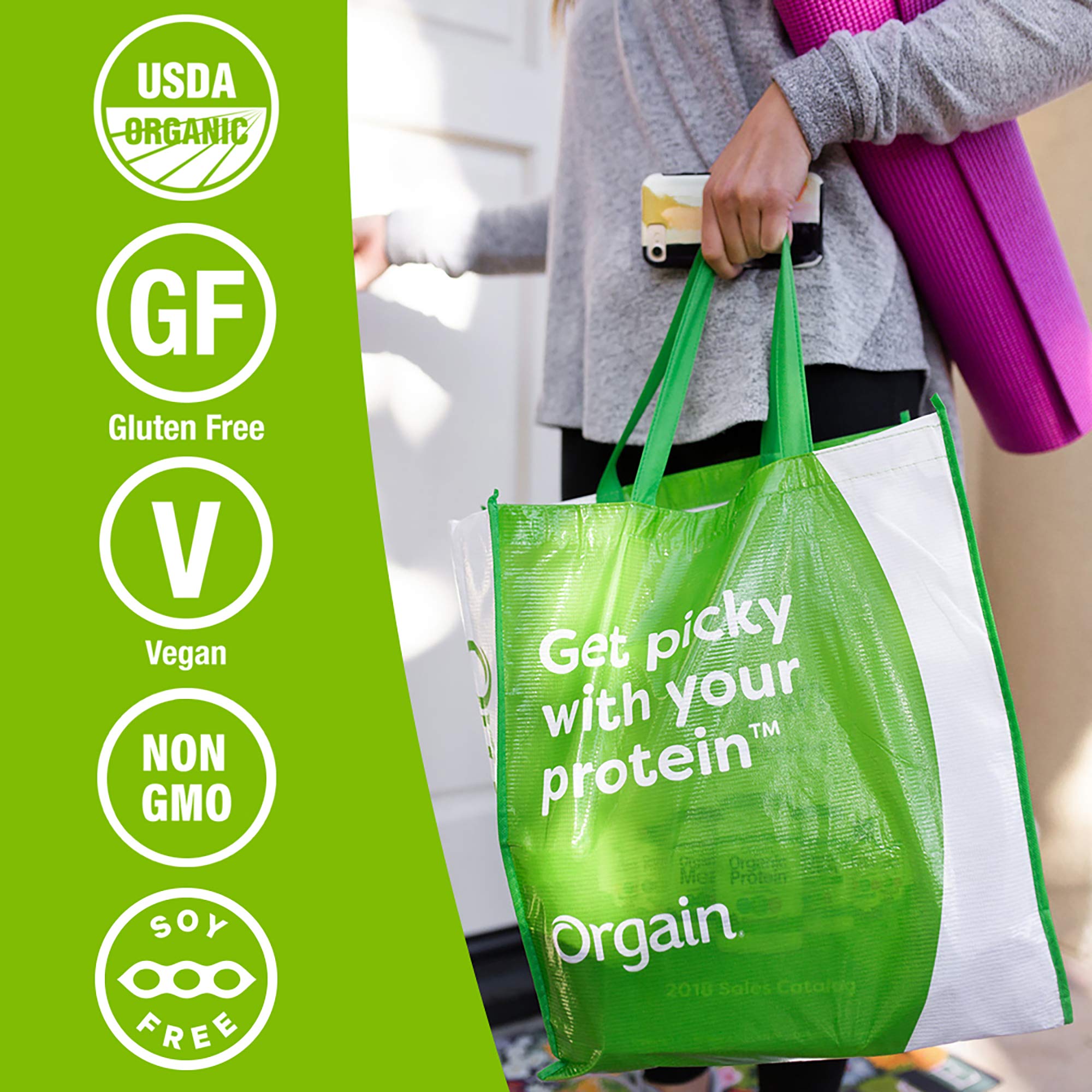 Orgain Organic Vegan Protein Powder + Greens, Vanilla Bean & Creamy Chocolate Fudge - 21g Plant Based Protein, Gluten Free, Dairy Free, Soy Free, No Sugar Added, Kosher - Supports Gut Health with Iron & Prebiotics - Perfect for Smoothies, Shakes & Post-Workout Recovery - 1.94lb & 2.03lb Pack