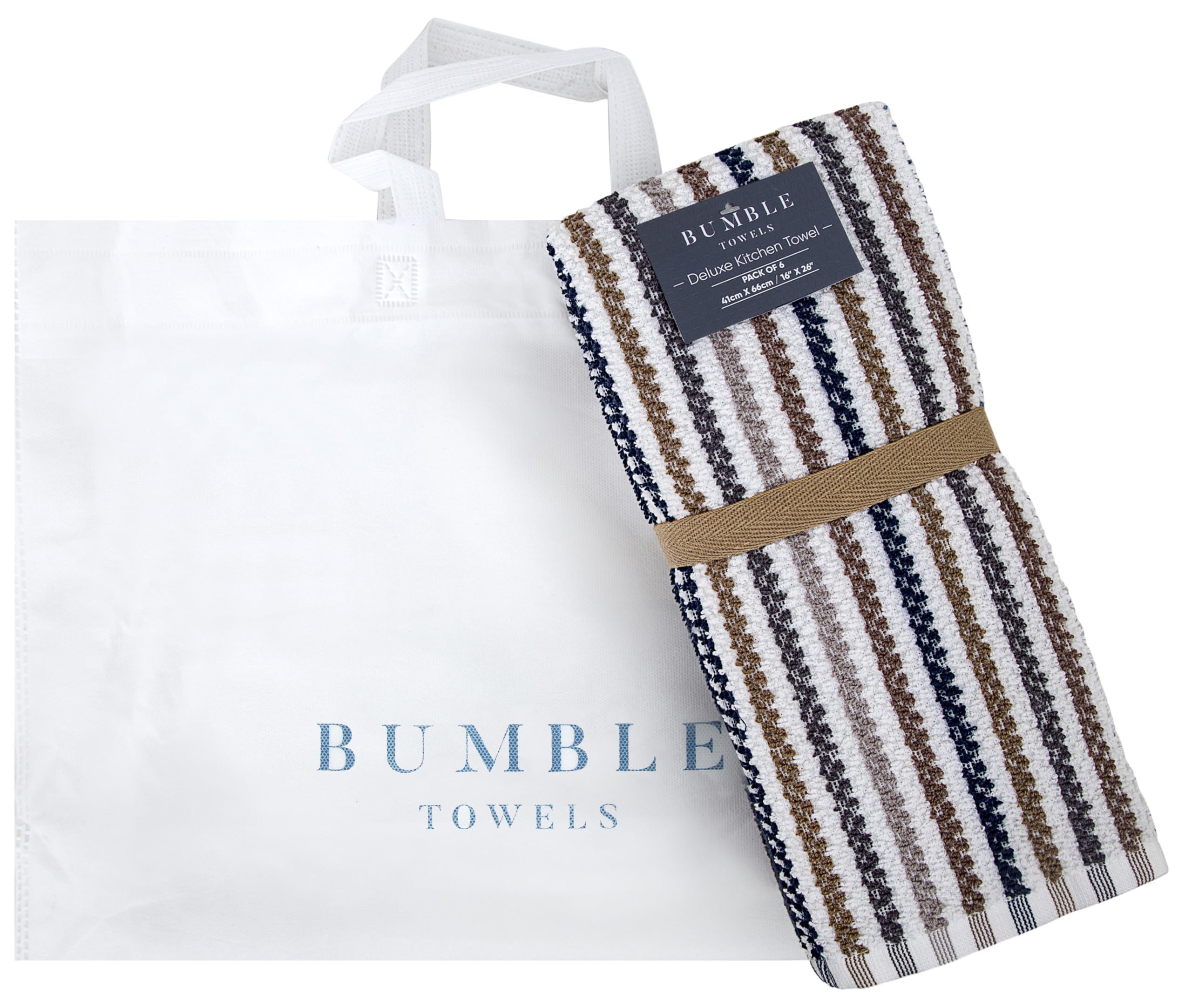 Premium Cotton Kitchen Towels Set (6 Pack) - 16