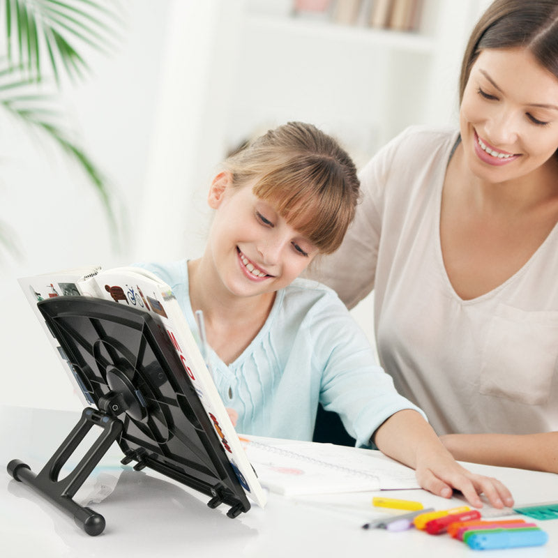 Adjustable Book and Copy Holder Stand - Ergonomic Reading & Writing Aid for Office, Study, and Kitchen Use