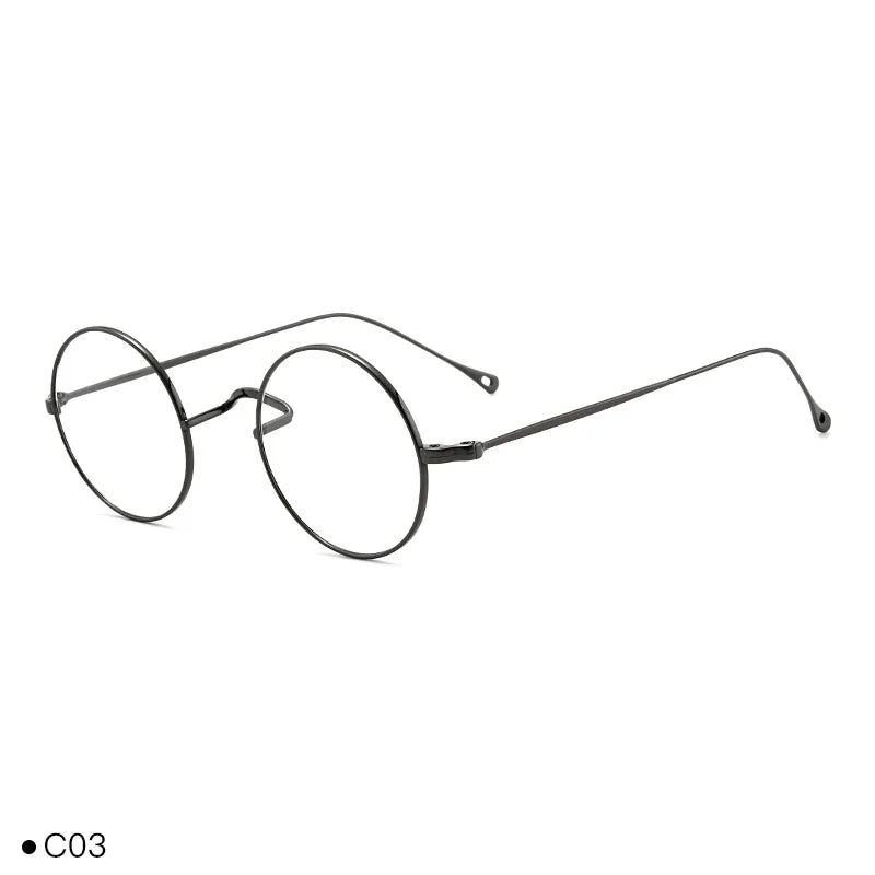 Stylish Aimee Unisex Full Rim Small Round Titanium Eyeglasses 11136 - Lightweight & Durable Frame for Reading, Work, and Everyday Wear