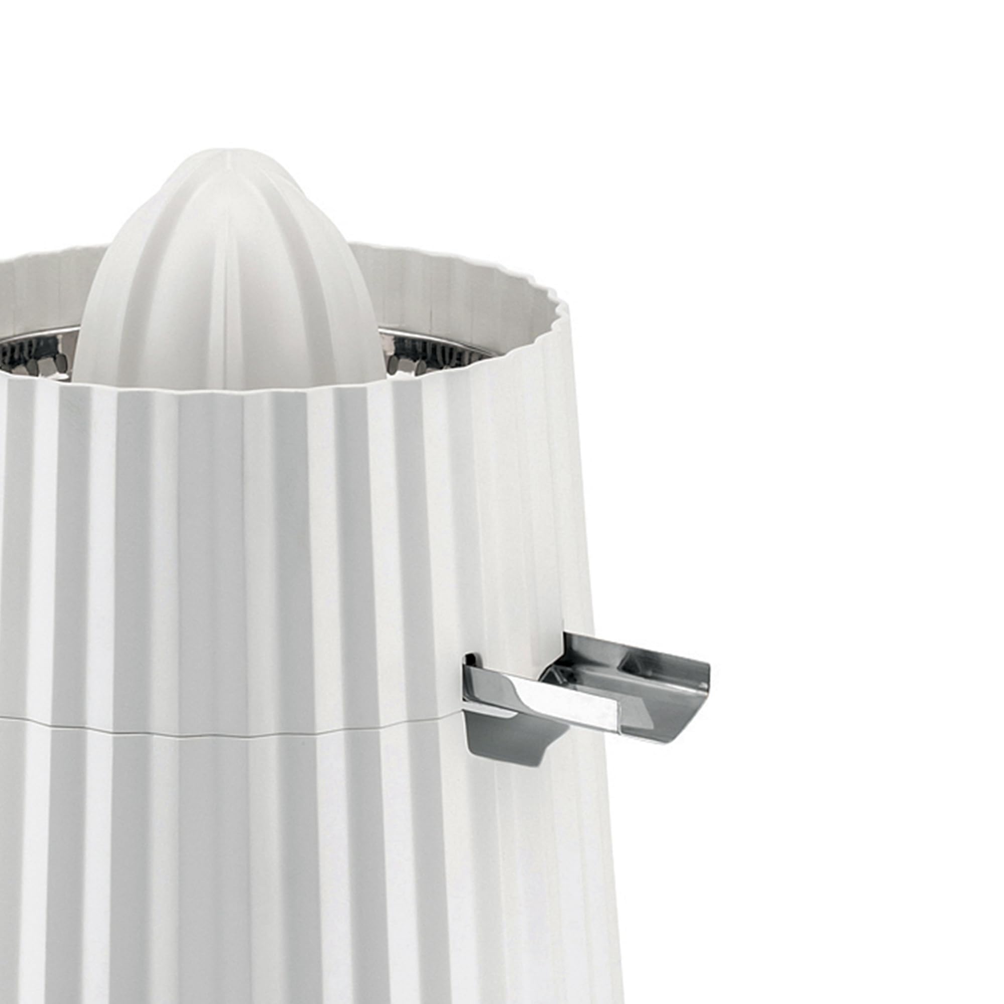 Alessi Plissé MDL07W/USA Electric Citrus Juicer - 85W White Plastic Lemon Squeezer with US Plug for Fresh Juice at Home, Bars & Restaurants