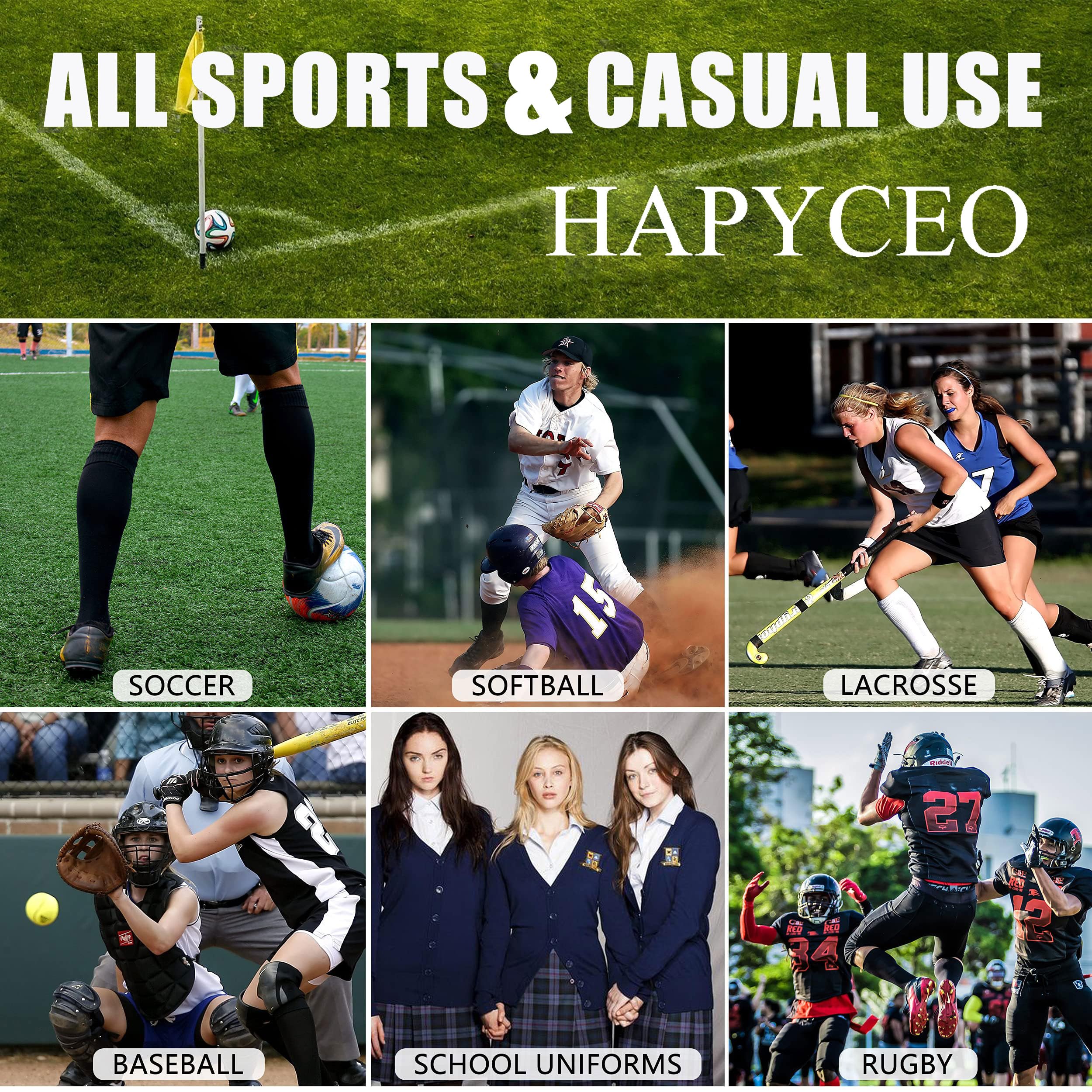Best Soccer Socks for Men & Women - High Performance Knee-High Baseball/Softball Socks with Cushion & Breathable Fabric (2 Pairs, S-XL) - Ideal for Sports Training, Running, and Team Games