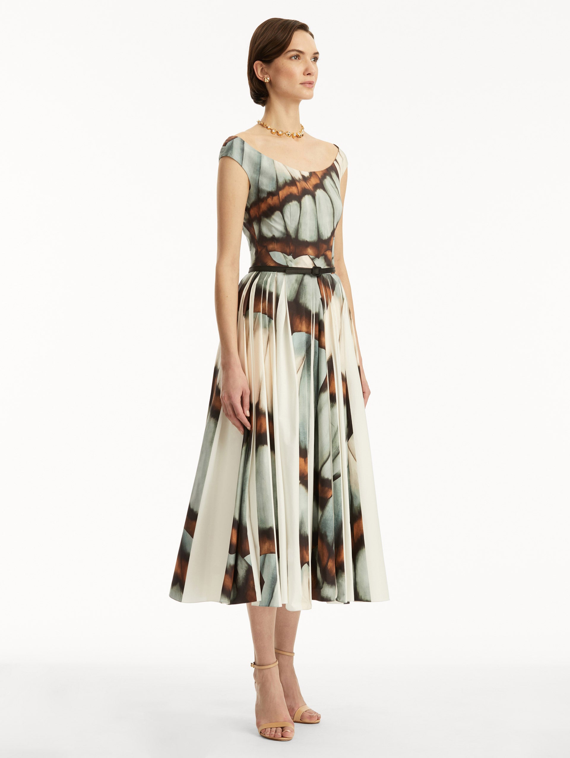 Stylish Abstract Butterfly Print Cotton Poplin Dress for Women - Perfect for Summer Outings, Beach Vacations & Casual Wear