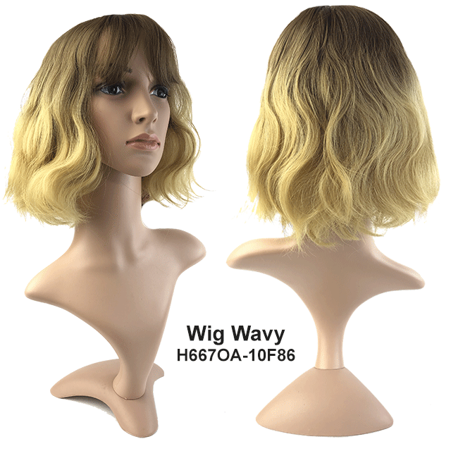 Wig 1022 T30 Medium Brown with Highlights - Natural Looking Human Hair Wig for Women - Perfect for Daily Wear, Cosplay & Special Occasions