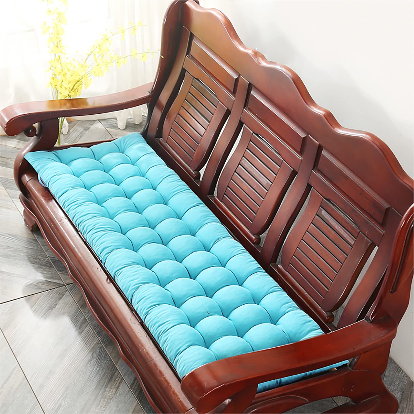 Premium Indoor/Outdoor Bench Cushion - Waterproof Patio Furniture Cushions for Garden, Swing & Lounger - Comfortable Cotton Seat Cushion - Perfect for Backyard, Deck, Poolside & Porch Relaxation