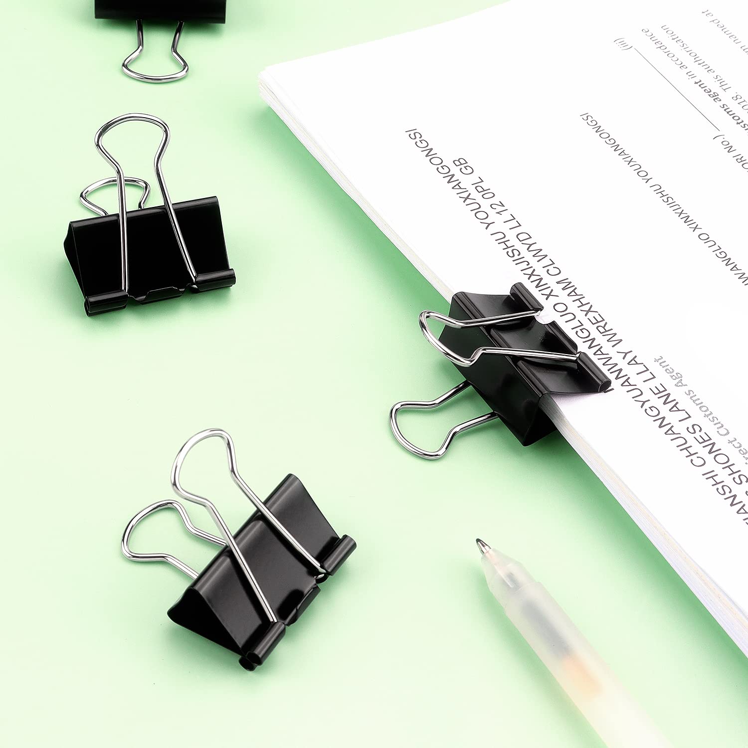 ZZTX 1.0 Inch Black Binder Clips - 36 Pack Small Paper Clamps for Office, School, Home & Organizing Documents | Durable Metal Clips for Files, Notes, Photos & Crafts