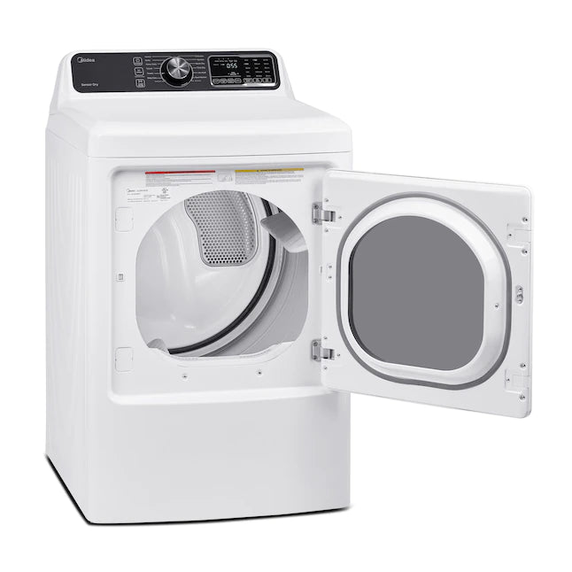 Midea 7.5 Cu. Ft. Front Load Electric Dryer - White (MLG45N3BWW) | Energy Efficient Laundry Solution for Homes & Apartments | Perfect for Small Spaces & Large Loads