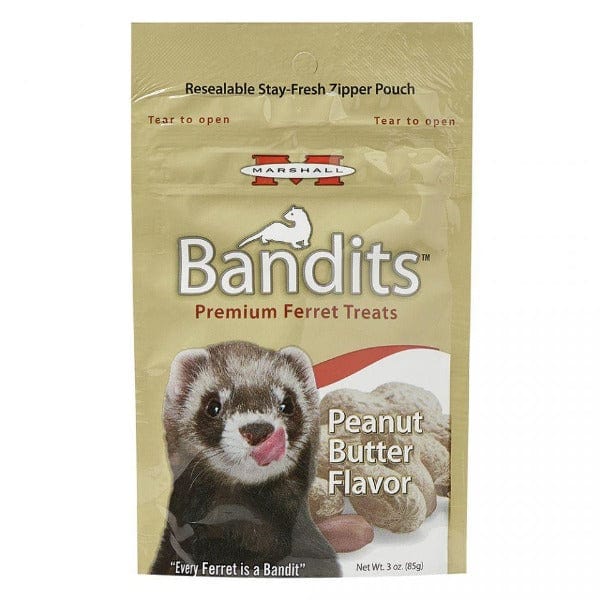 Premium Ferret Treats - Marshall Bandits Peanut Butter Flavor | Healthy Snacks for Ferrets | Perfect for Training, Bonding & Rewarding Your Pet Ferret
